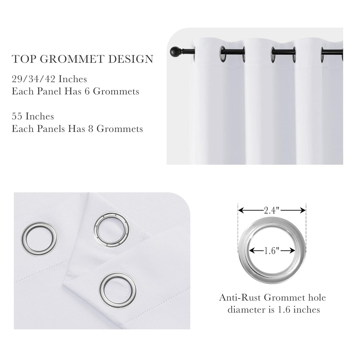 Room Darkening Curtains for Bedroom (2 Count)