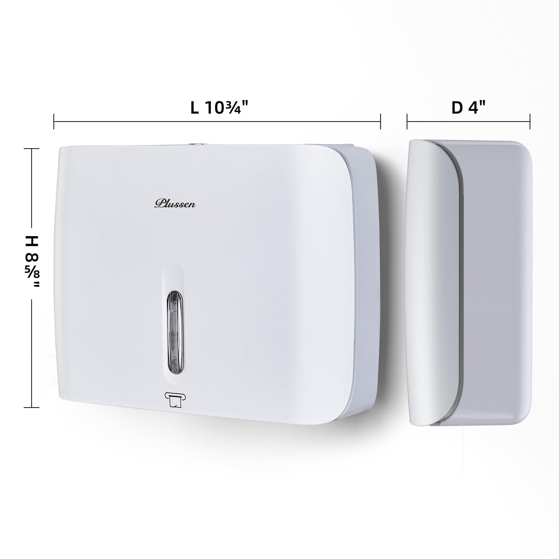 Commercial Paper Towel Dispenser Wall Mount with Key Pack of 2 Plastic 10⅞” Length X 8¼” Height X 3¾” Depth for Restroom (2 Count)