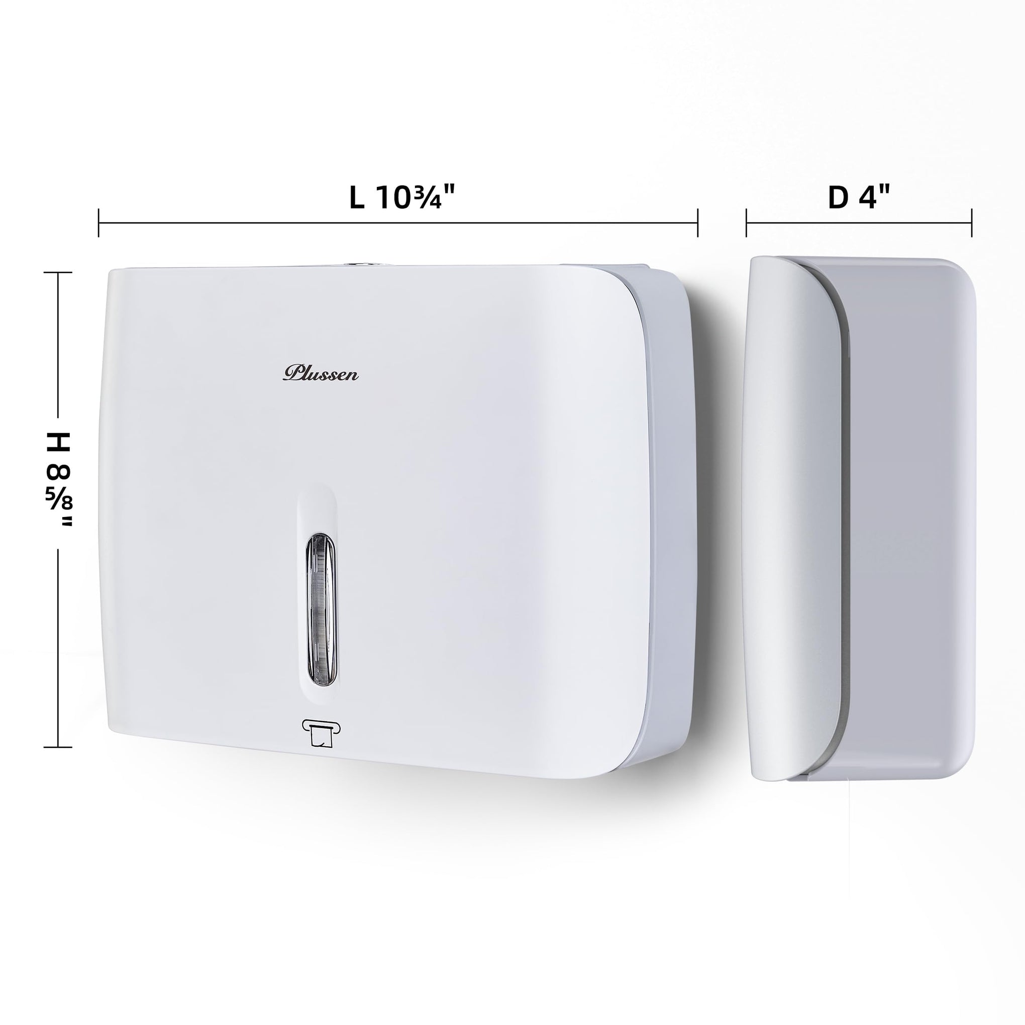Commercial Paper Towel Dispenser Wall Mount with Key Pack of 2 Plastic 10⅞” Length X 8¼” Height X 3¾” Depth for Restroom (2 Count)