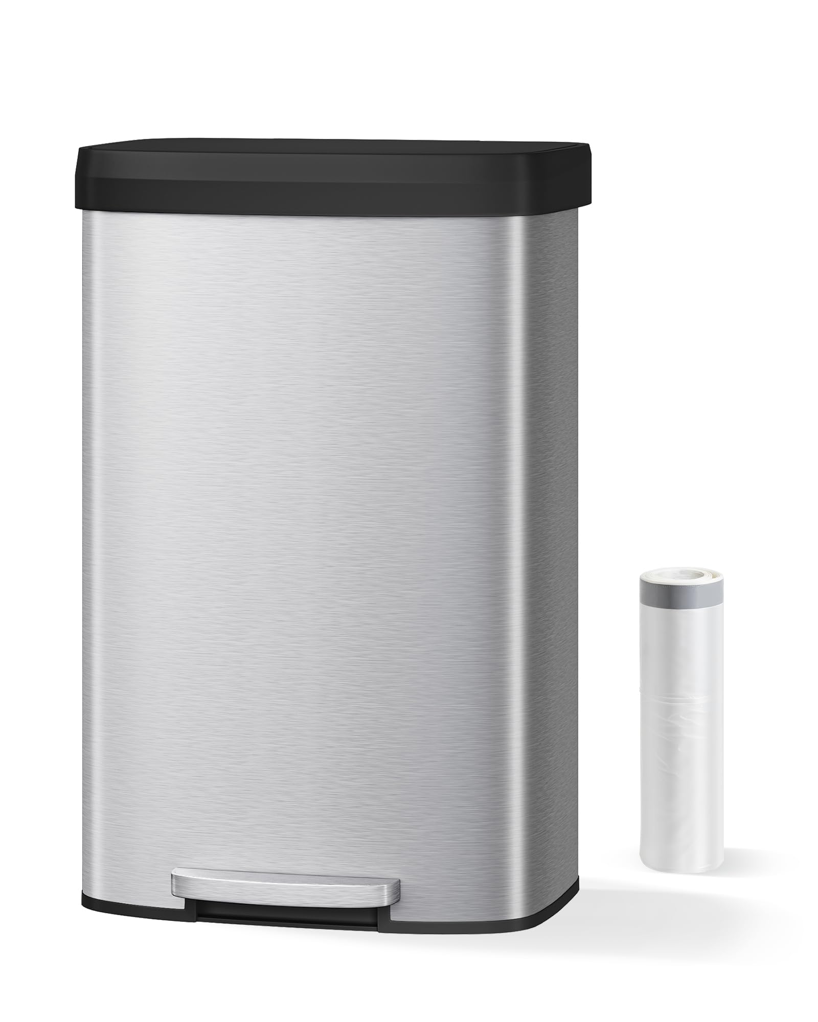 21 gal 80 L Stainless Steel Trash Can with Lid