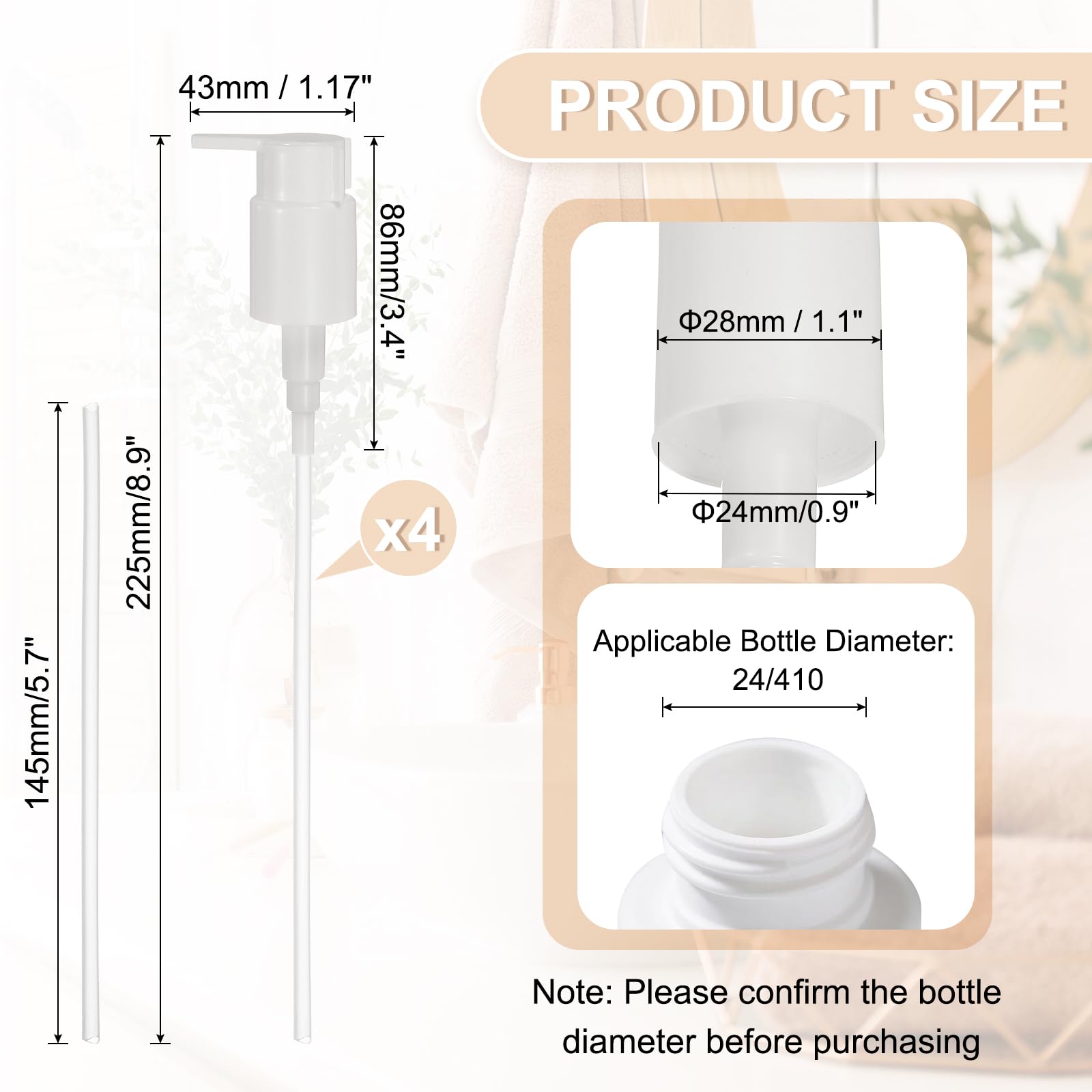 4 Pcs Soap Dispenser Pump Heads