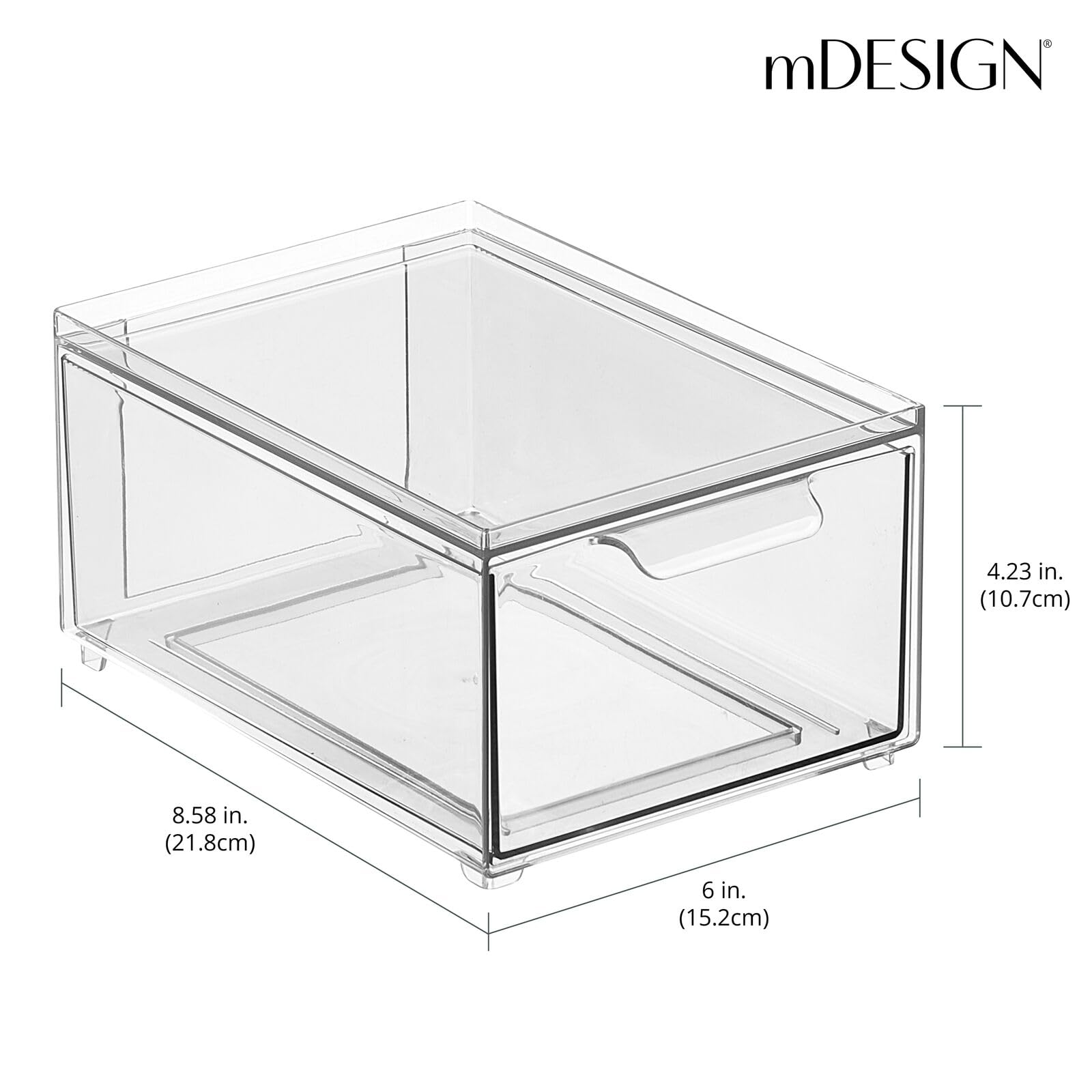 Stackable Storage Containers Box with Pull (2 Count)