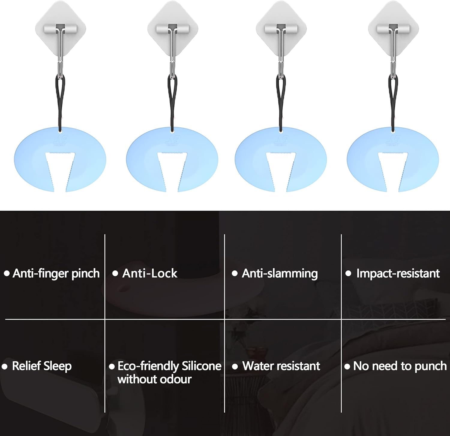 Door Pinch Guard and Door Slam Stopper (6 Count)