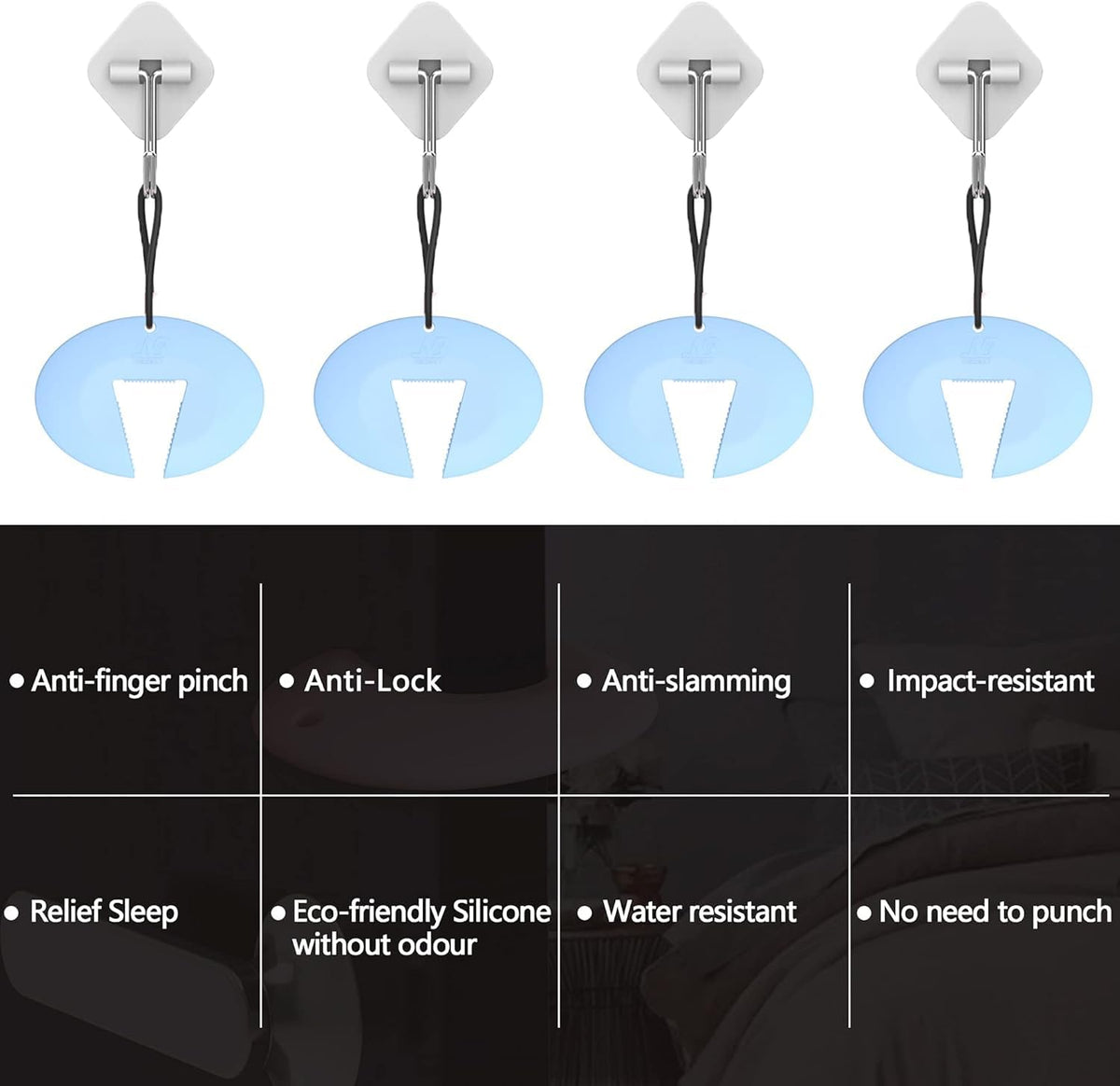 Door Pinch Guard and Door Slam Stopper (6 Count)