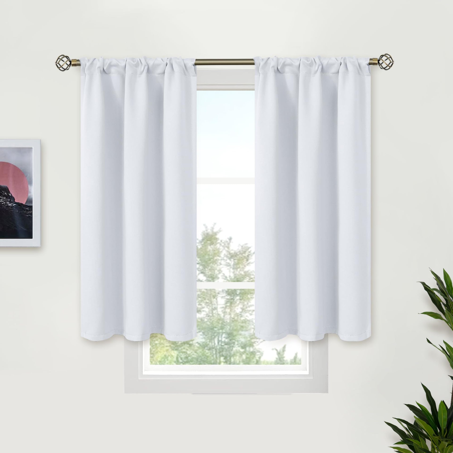 Short Curtains for Kitchen Window Over Sink (2 Count)