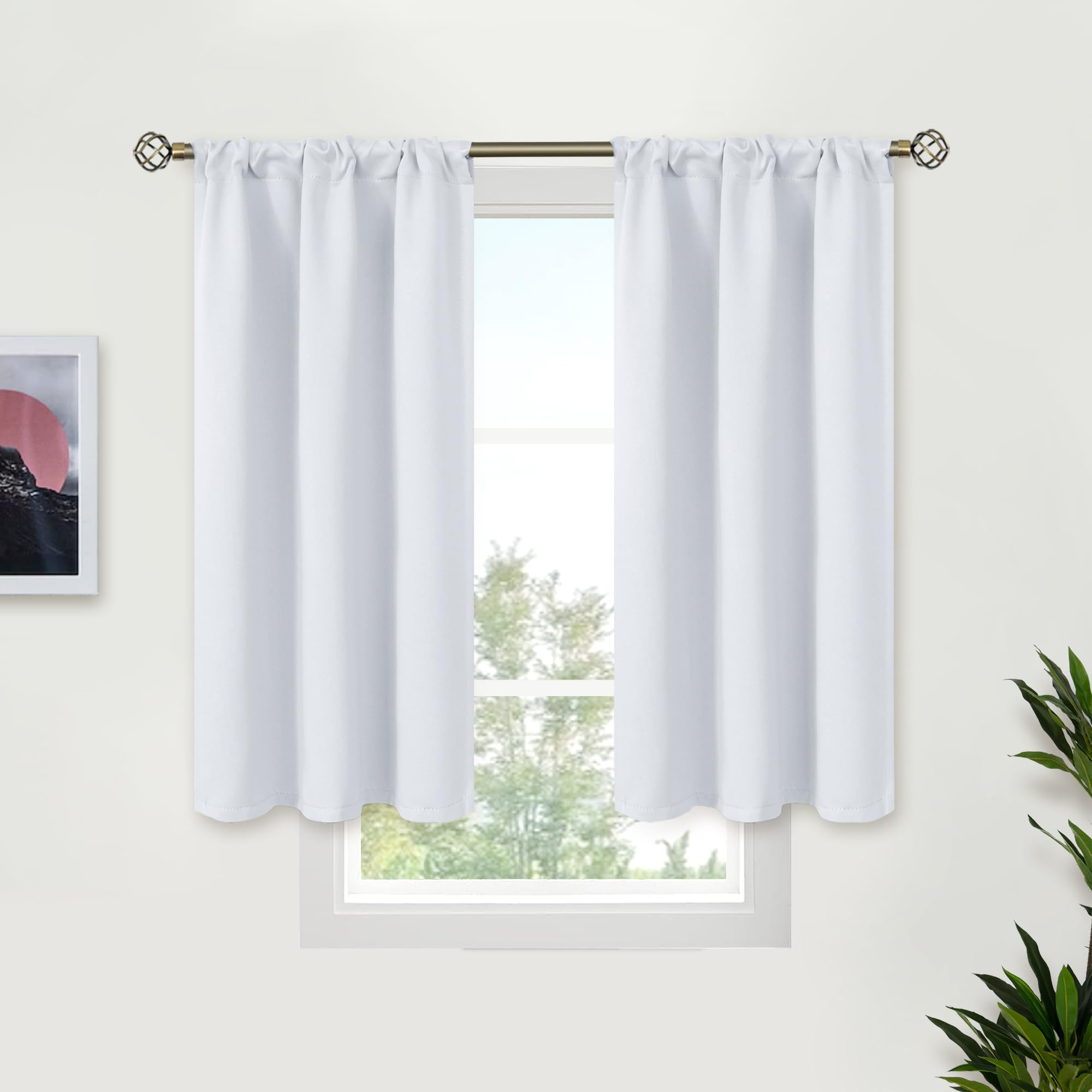 Short Curtains for Kitchen Window Over Sink (2 Count)