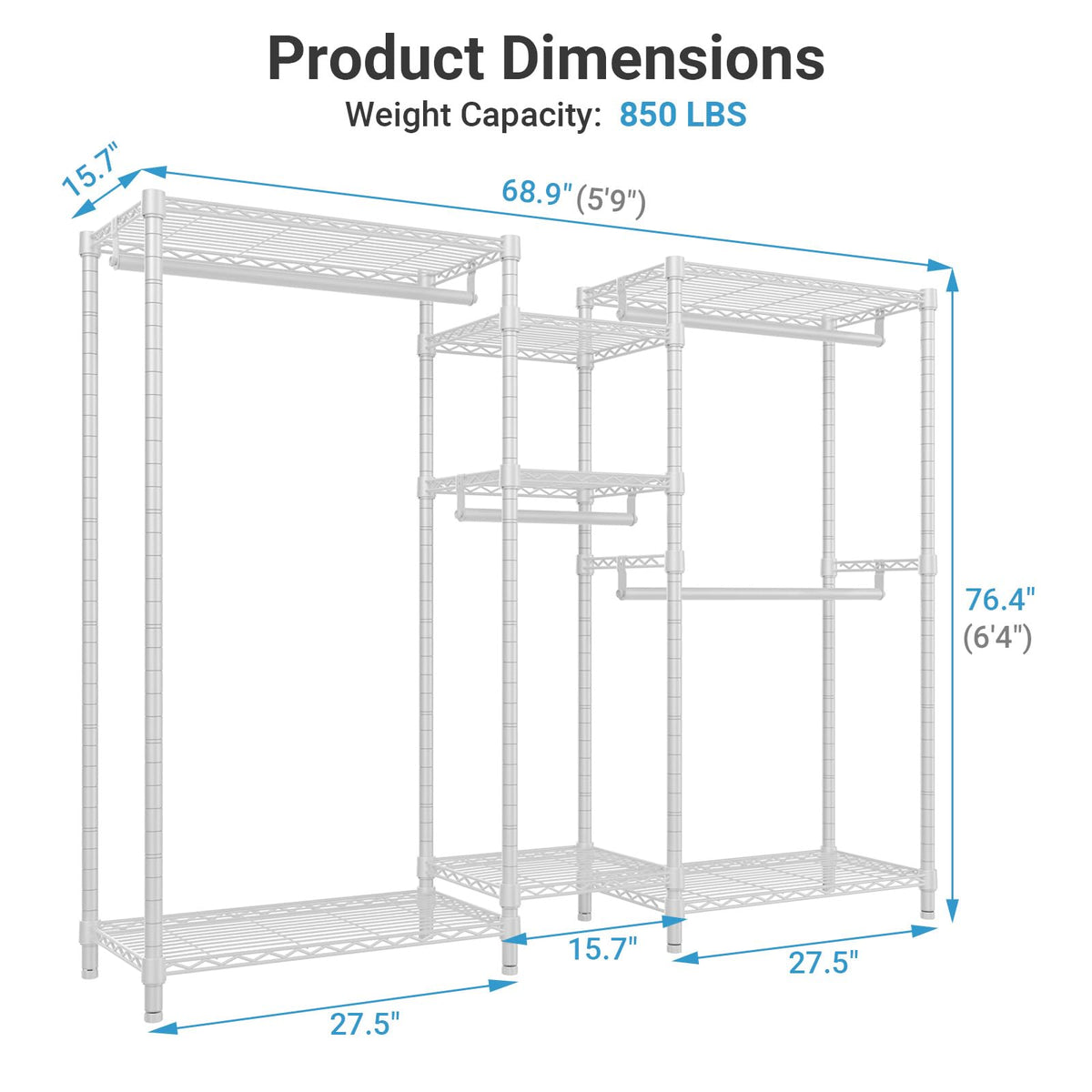 Classic V6 Wire Garment Rack