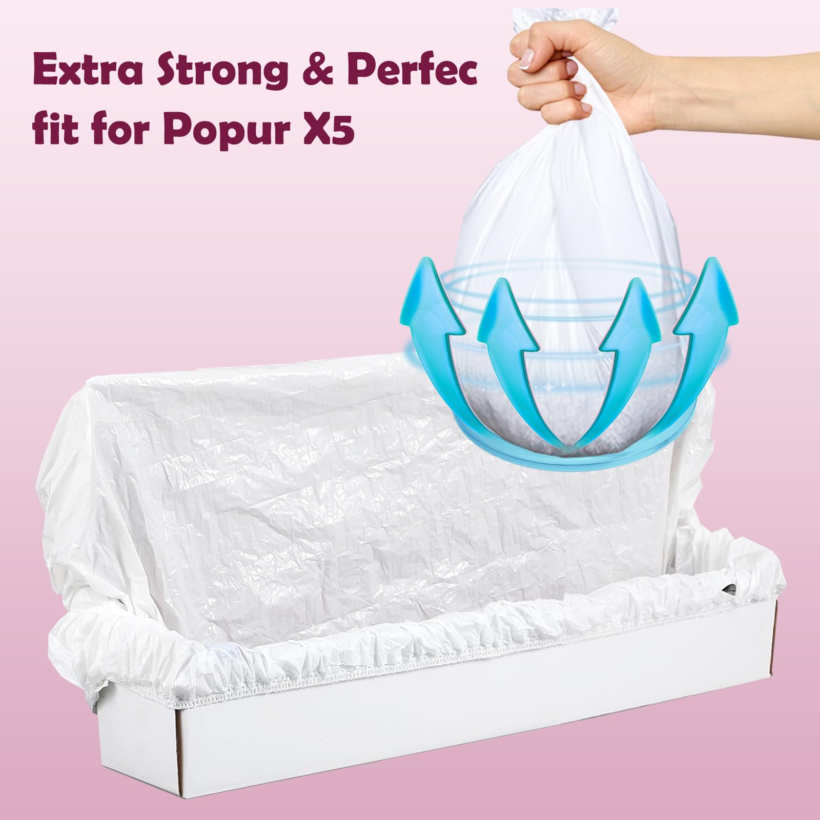 40PCS Trash Bags Compatible with Popur X5 Litter Box