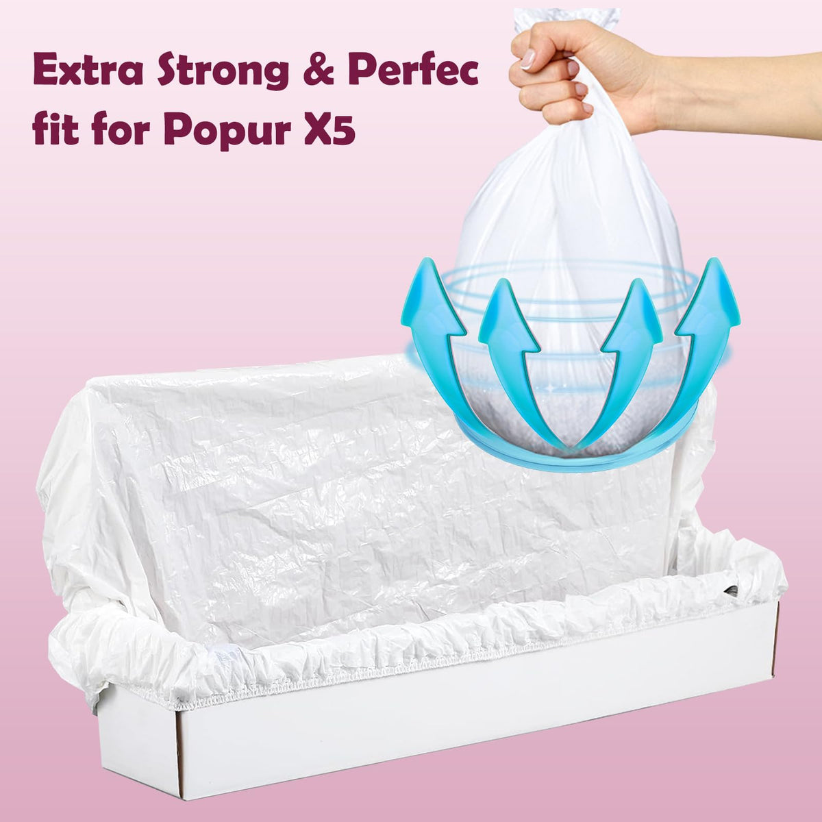 100PCS Trash Bags Compatible with Popur X5 Litter Box