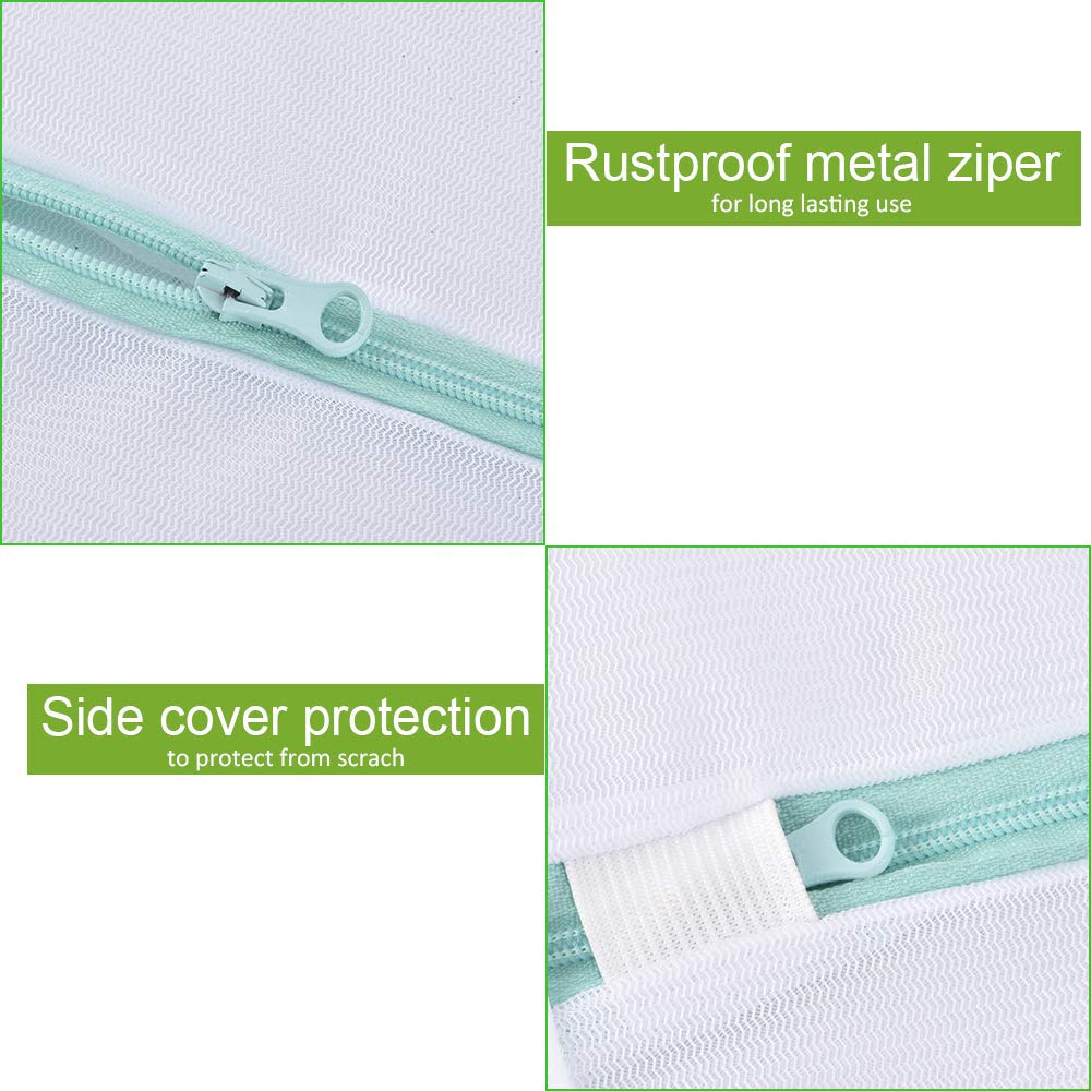 2 Pack Extra Large Laundry Mesh Bag 43 x 35 Inch Mesh Laundry Bag Zippered Big Net Bag for Blanket Sweater Coat Bedding Sheet in Home Dorm Hotel Don't Drying (2 Count)
