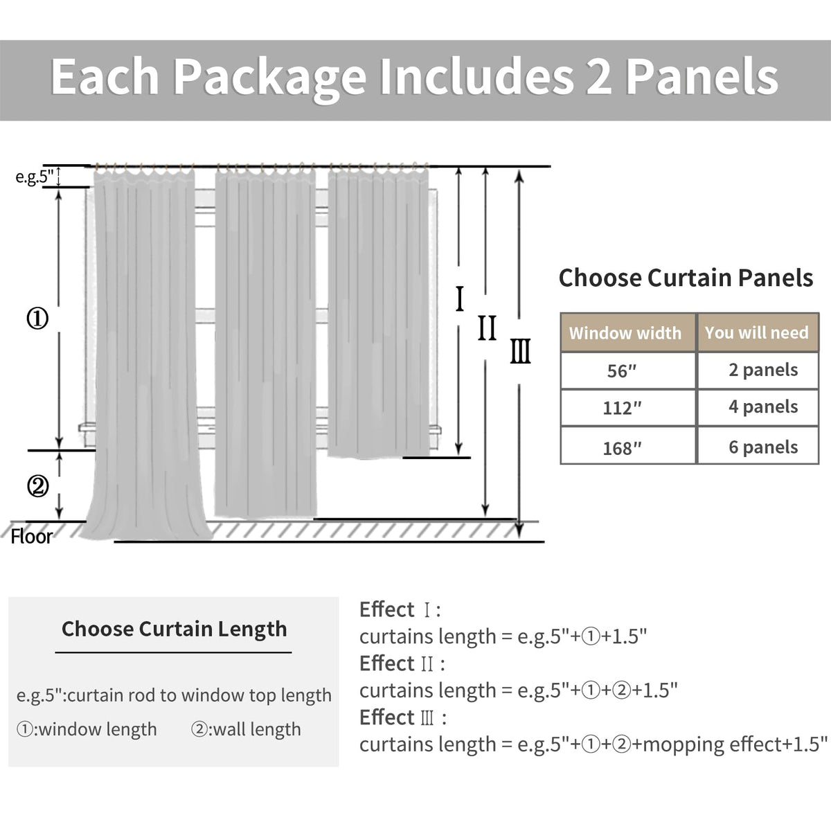 Toffee Linen Curtains 84 Inch Length for Living Room (2 Count)