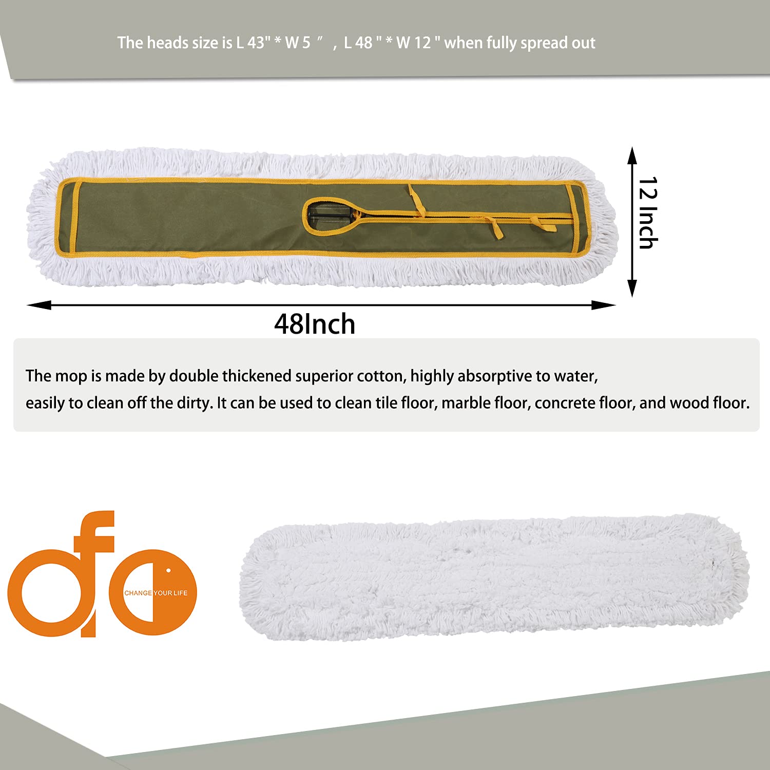 OFO 43inch Industrial Commercial Dust Mop 2 Sets (2 Count) - ModHome Supplies