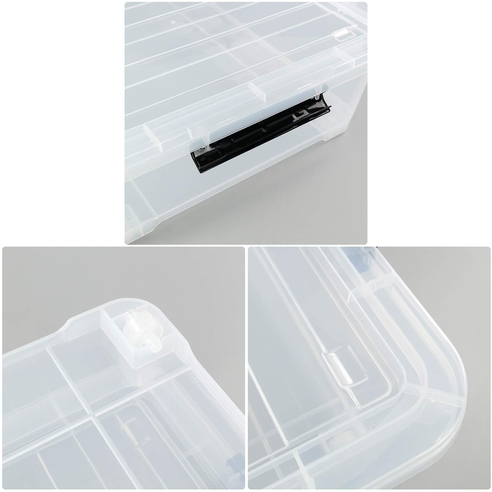 3 Pack Clear Plastic Under Bed Storage Box Container (3 Count)