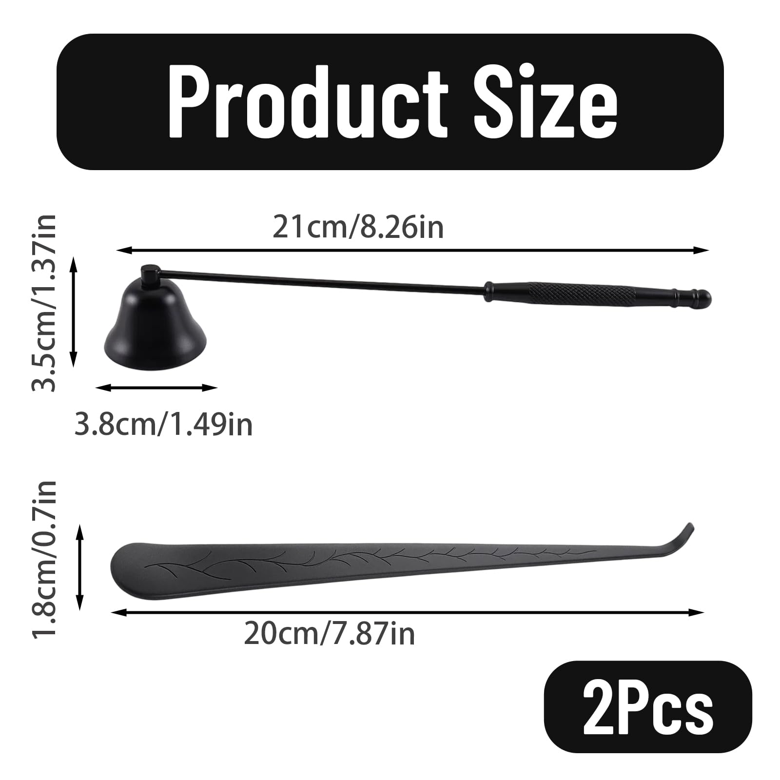 2 Piece Candle Snuffer with Wick Dipper