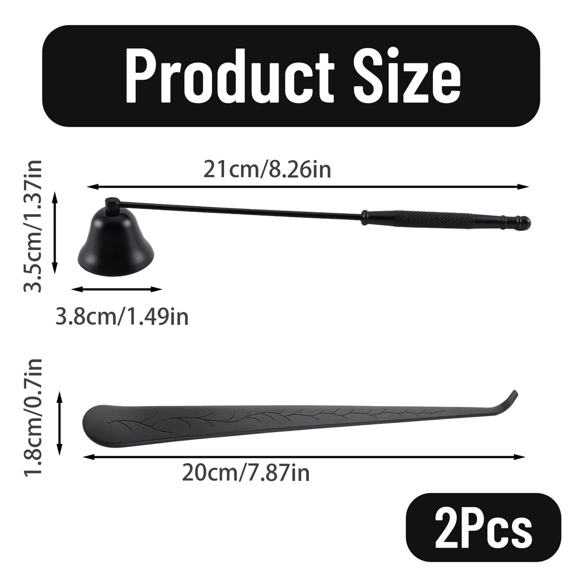 2 Piece Candle Snuffer with Wick Dipper