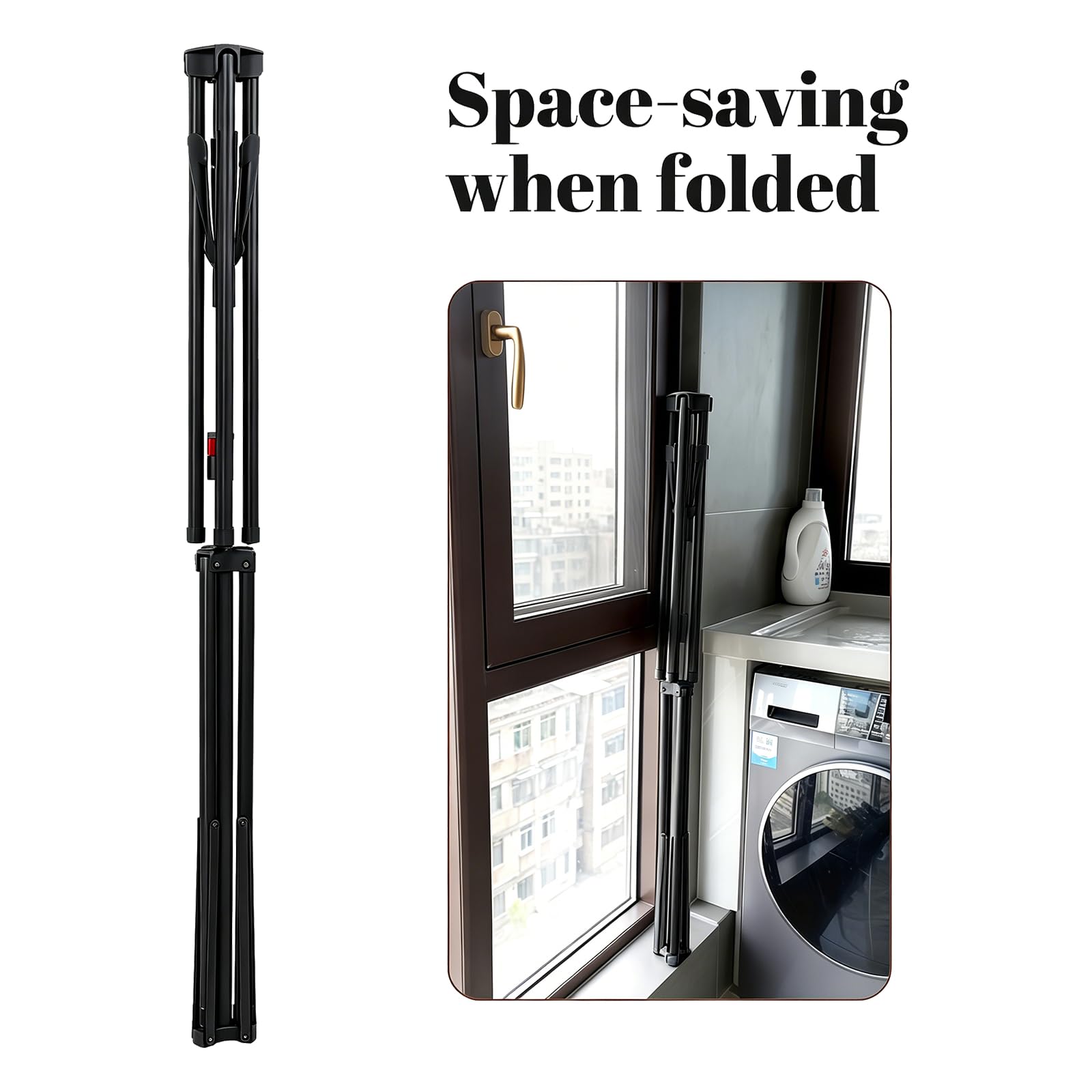 Black Clothes Drying Rack Tripod
