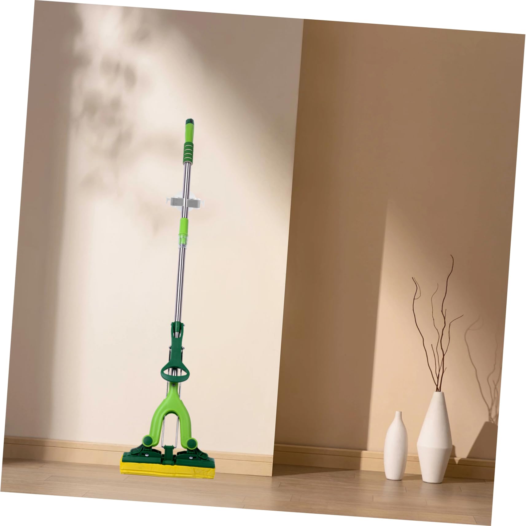 2 Pcs Mop and Broom Organizer Broom Mop Hanger White Mop and Broom Holder Wall Mount Wall Hooks for Brooms and Mops