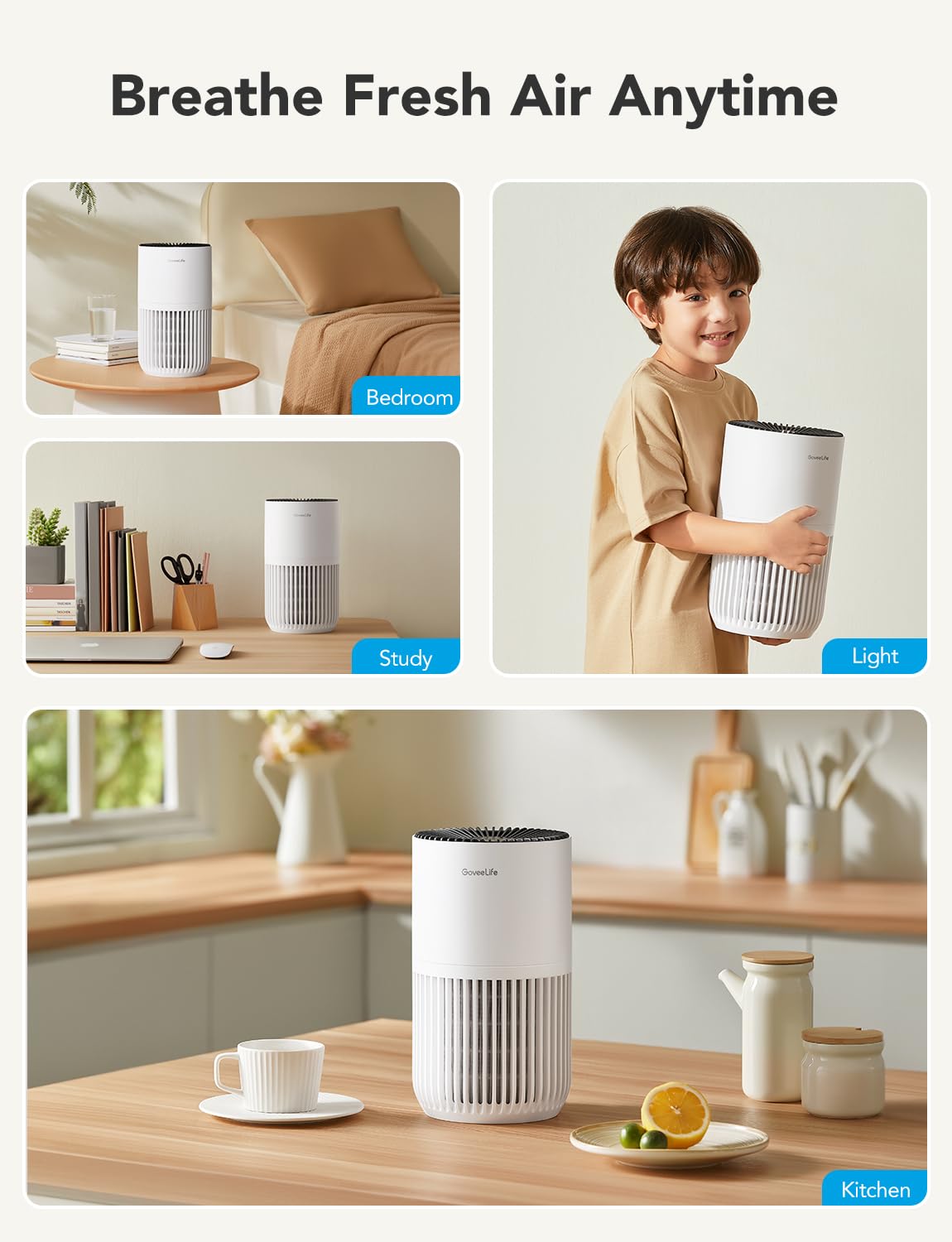 Smart Mini Air Purifier for Bedroom
