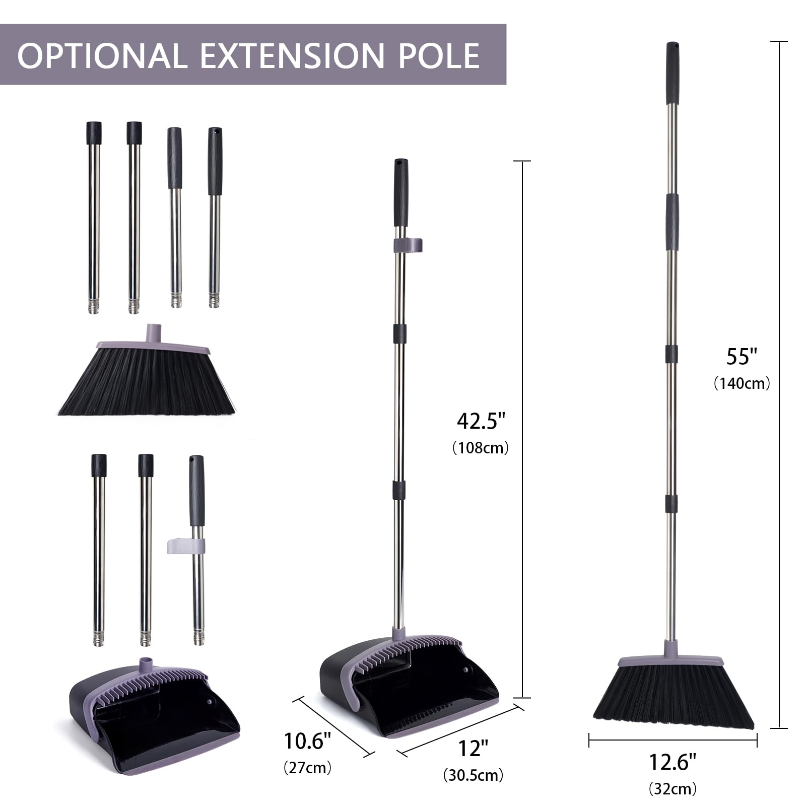 Broom and Dustpan Combo Set