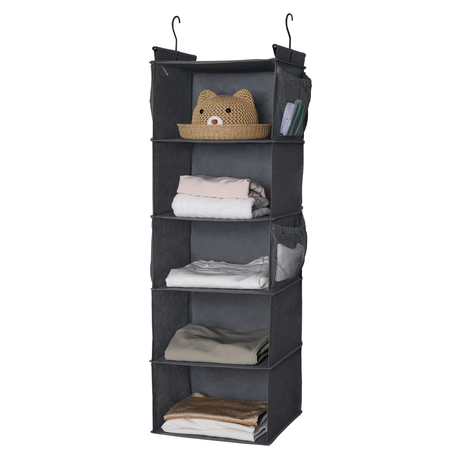 5 Shelf Foldable Hanging Closet Organizer