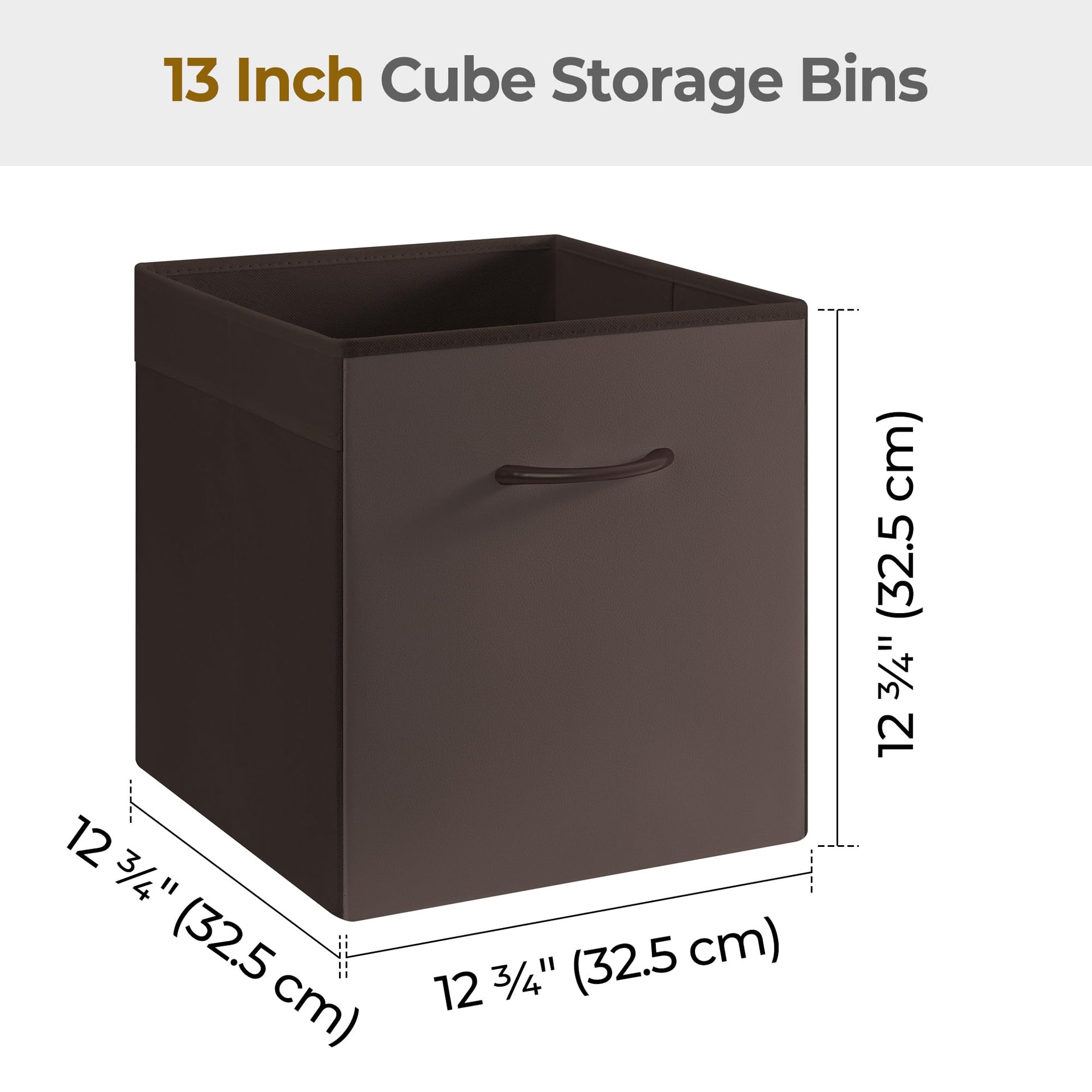 13x13 Leather Cube Storage Bins (4 Count)