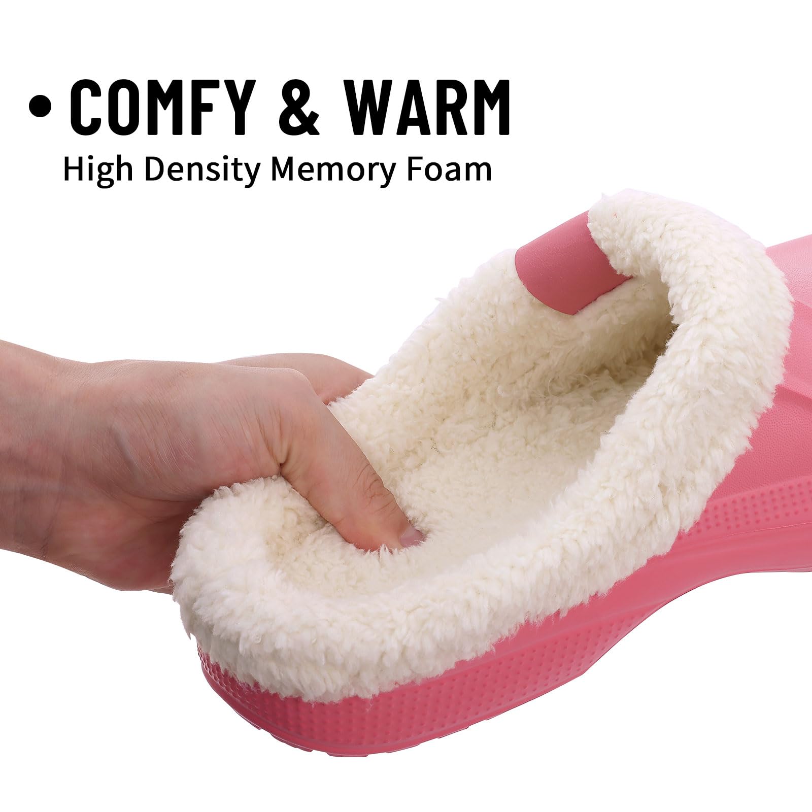 Fur Lined Clogs for Women & Men Fuzzy Slippers with Memory Foam