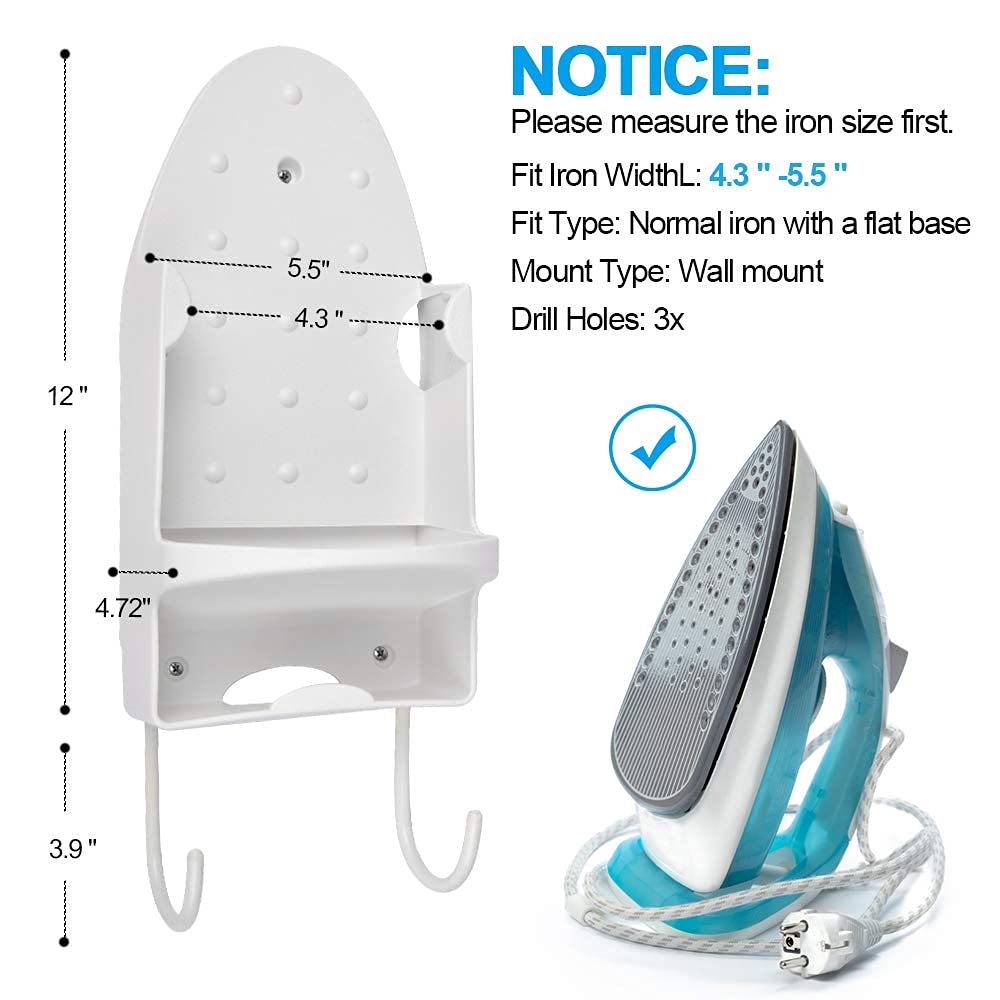 Ironing Board Hanger Wall Mount Iron Hanger Ironing Board Rack Electric Iron Holder Household Bathroom Shelf