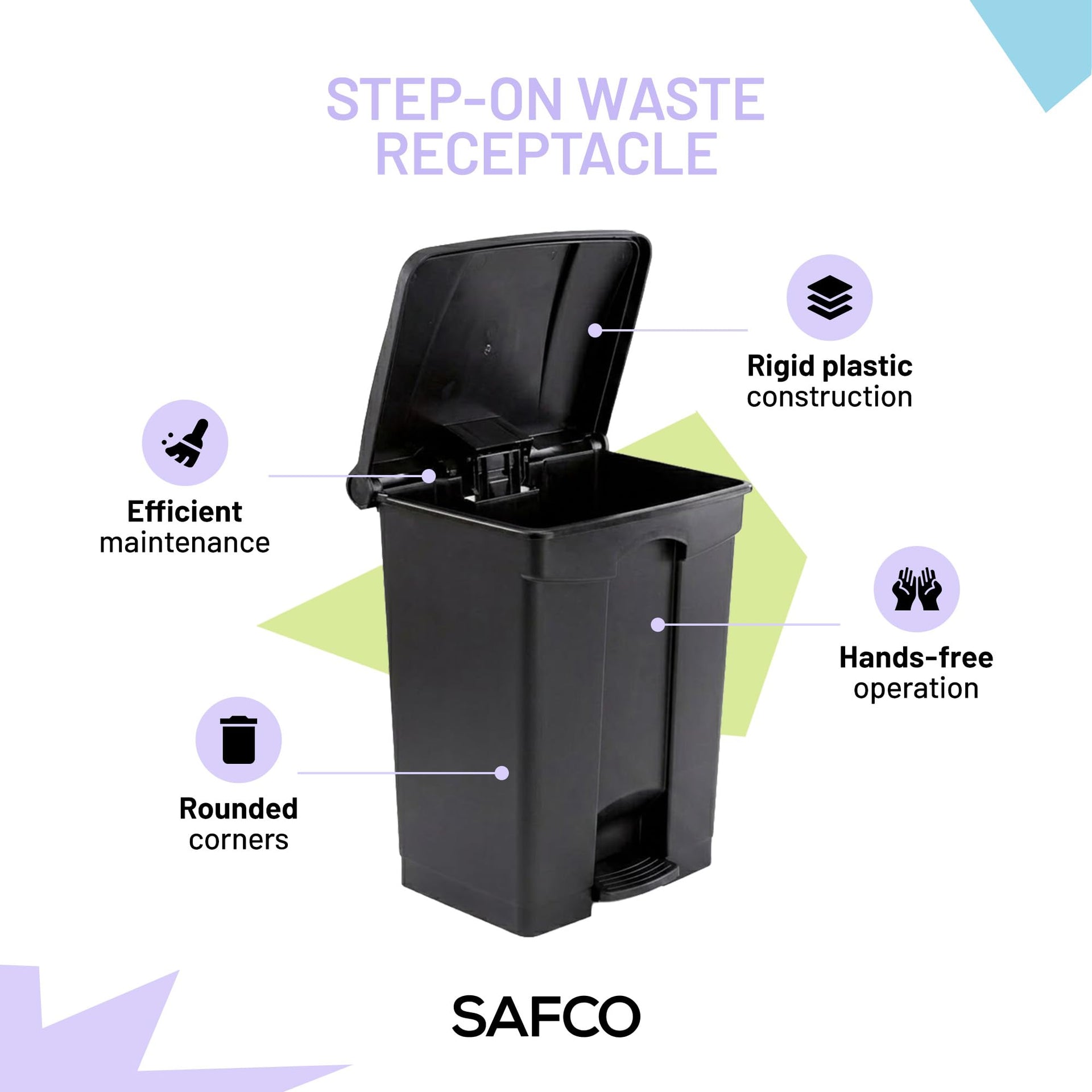 Step On Plastic Trash Can with Foot Pedal