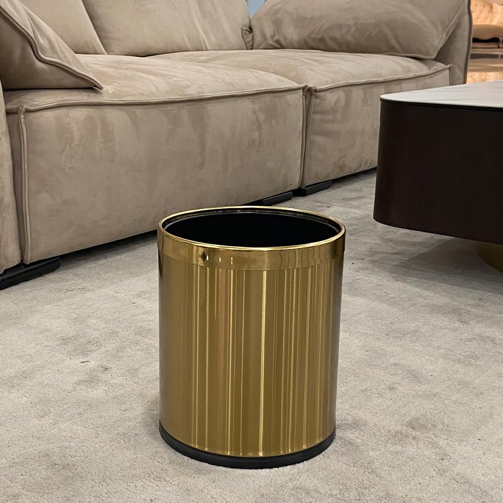 2.6Gallon 10L Brass Bathroom Trash Can