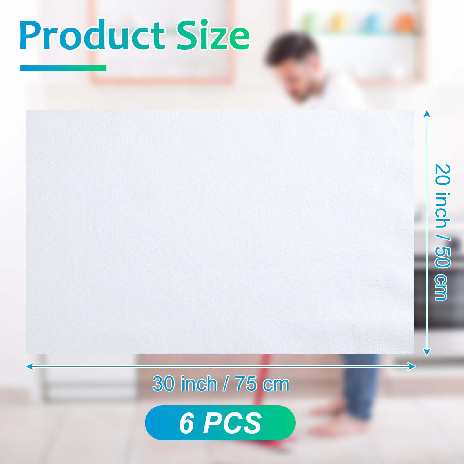 6 Pcs Extra Large Microfiber Cleaning Cloth 30" x 20" Washable Reusable Microfiber Towel Streak Free Lint Free Cloth for Cleaning Home Glass Office Window Bathrooms (6 Count)