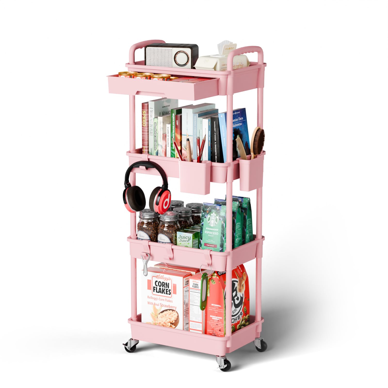 4 Tier Rolling Cart Organizer