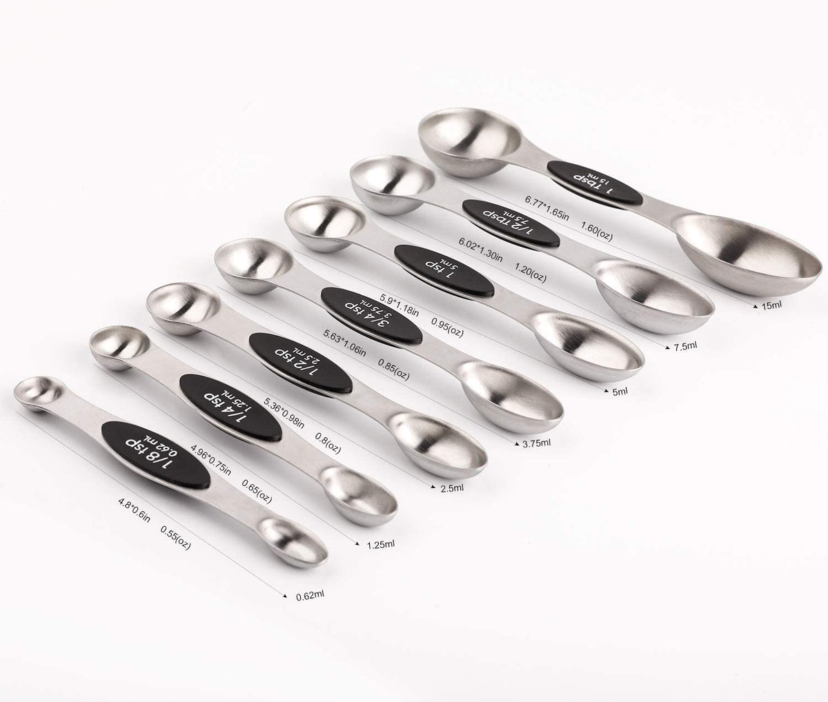 Magnetic Measuring Spoons Set Stainless Steel Stackable Measuring Spoons