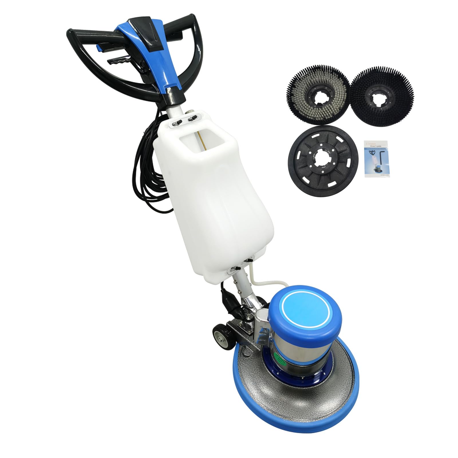 110V Floor Polisher Commercial Floor Scrubber Machine 17" Cleaning Path Carpet Buffer Scrubber with 3.1gal Water Tank 175Rpm 1100W