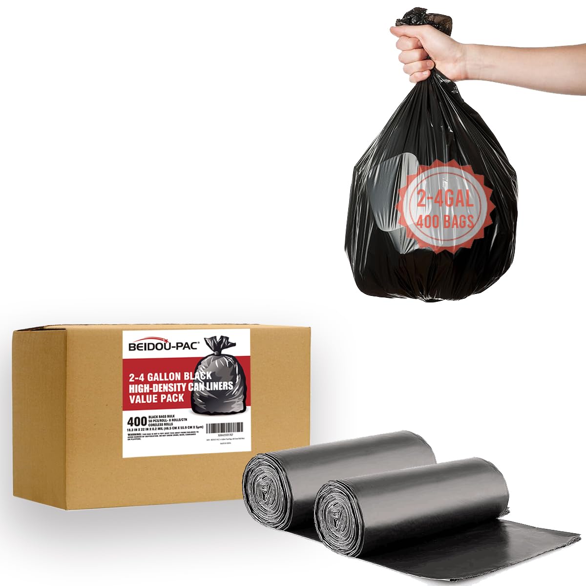 2 4 Gallon Trash Bags (400 Count)