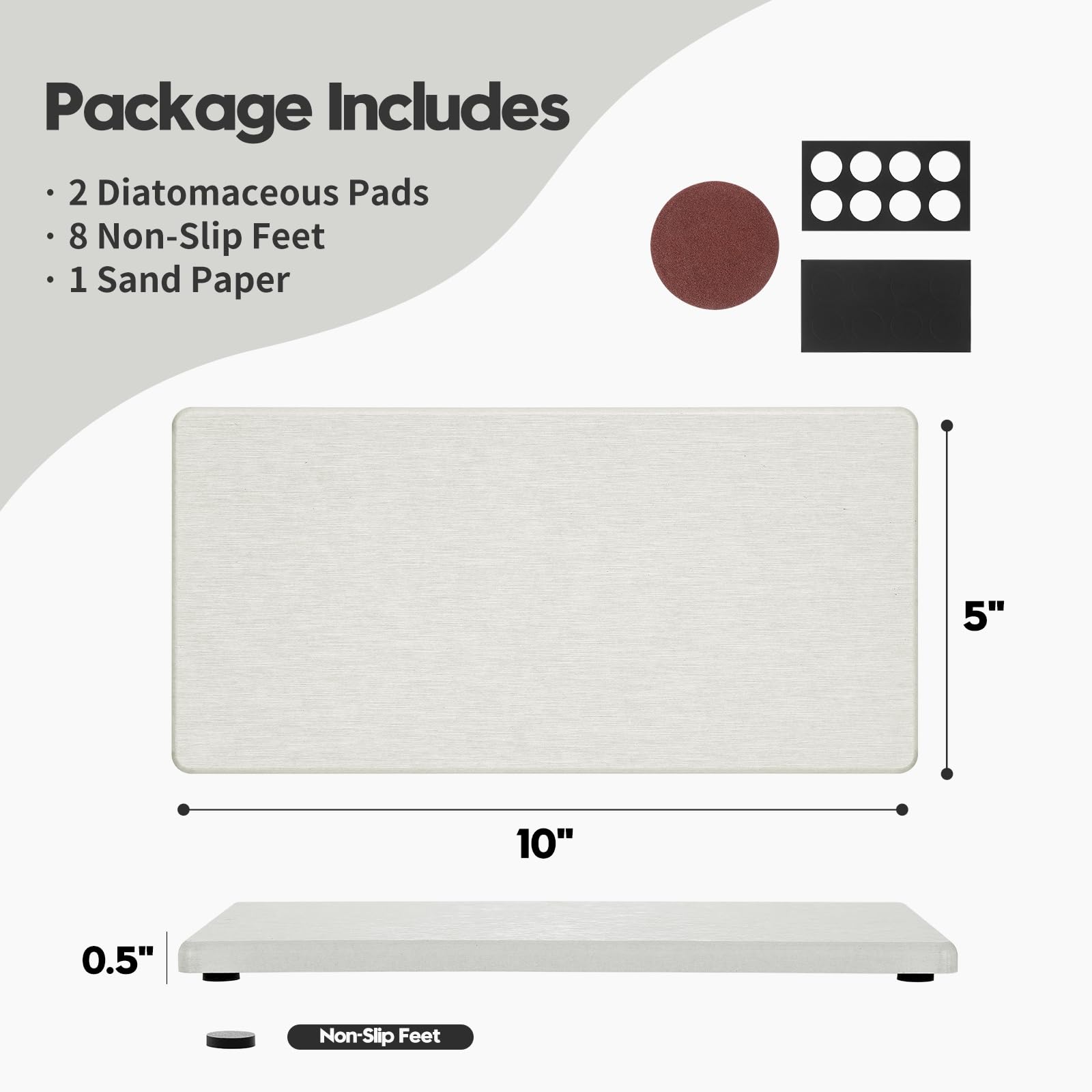 2PCS 10"x 5" Large Bathroom Sink Vanity Trays (2 Count)