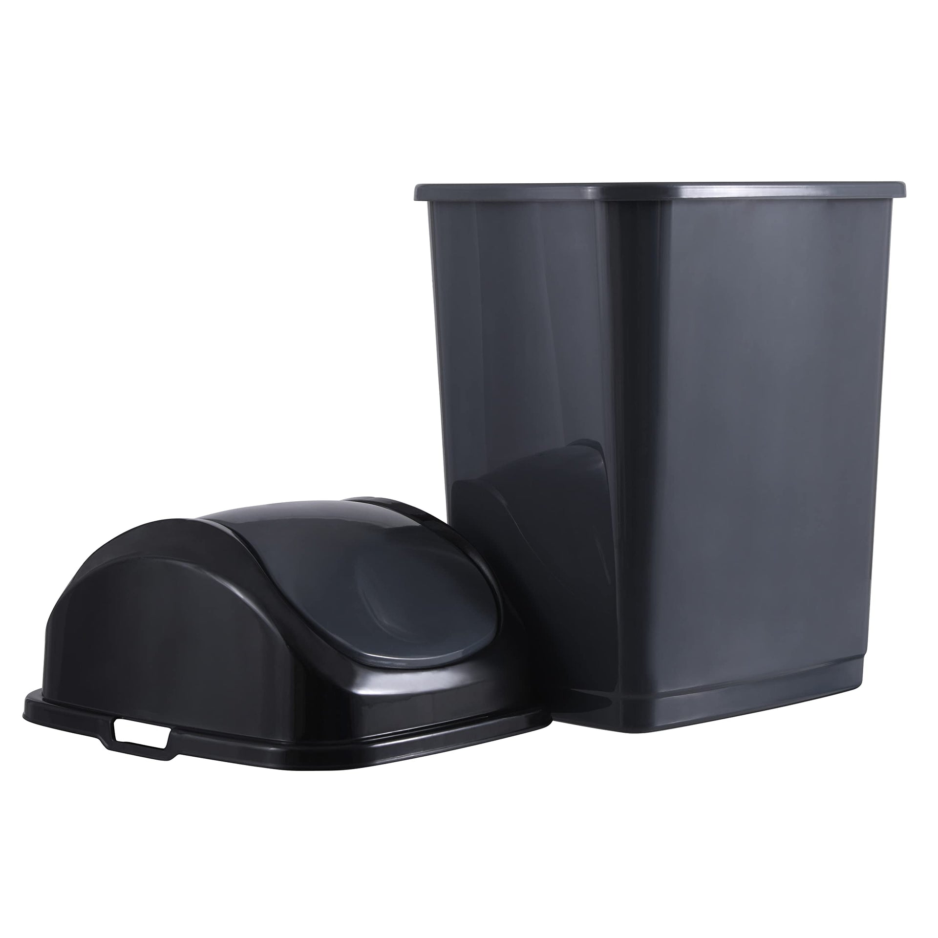 Trash Can for Dorm Room with Lid 4.5 Gallon Plastic Garbage Can with Swing Top Lid