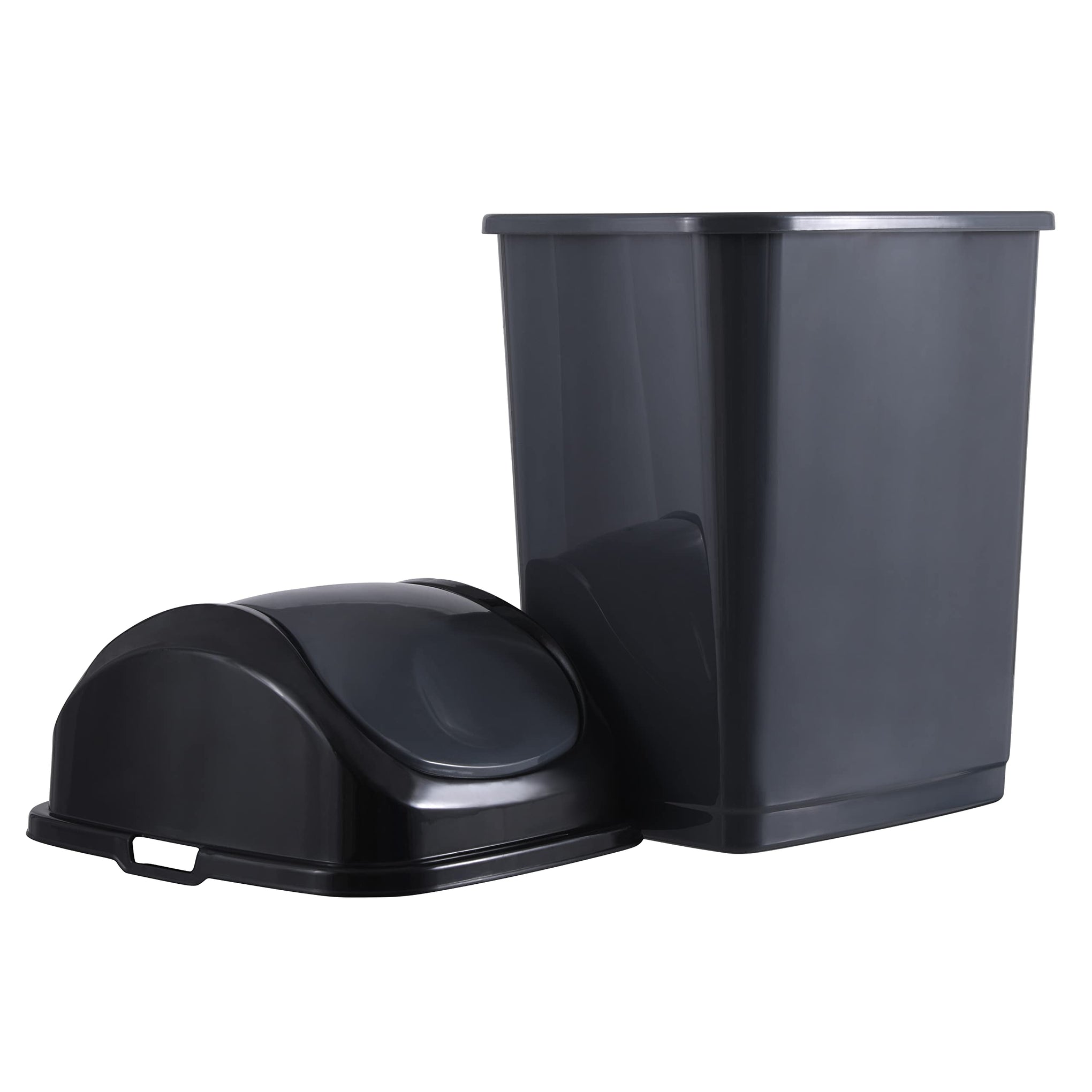Trash Can for Dorm Room with Lid 4.5 Gallon Plastic Garbage Can with Swing Top Lid