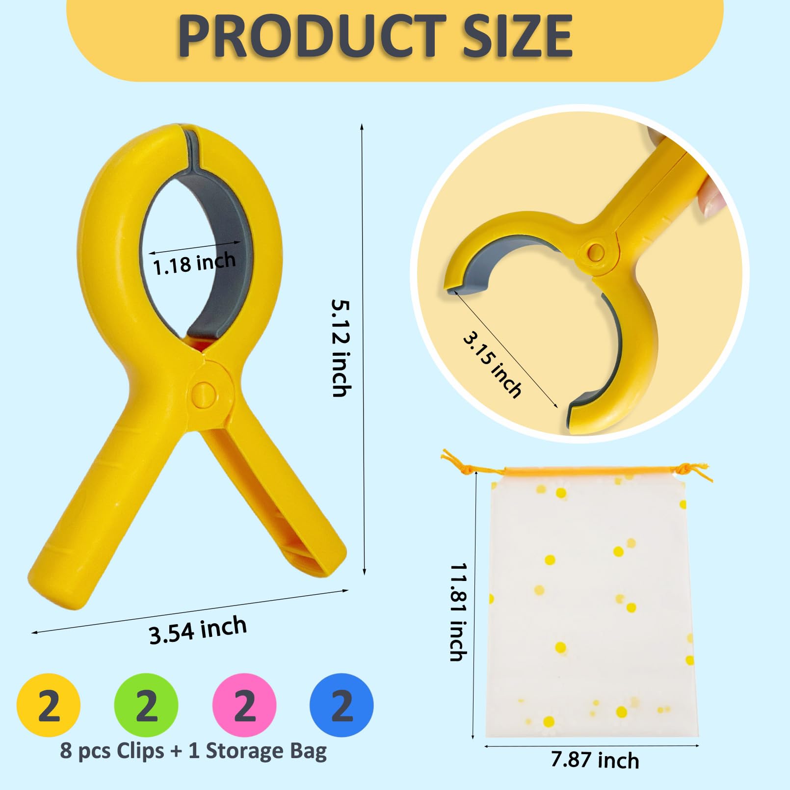 5.1"Jumbo Beach Towel Clips 8 Pcs (8 Count)