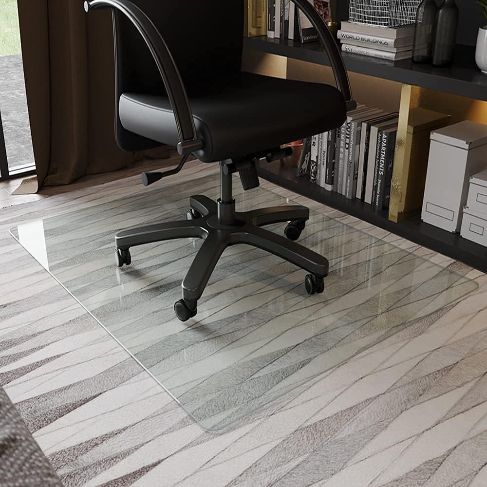 46" x 55" Tempered Glass Chair Mat Heavy