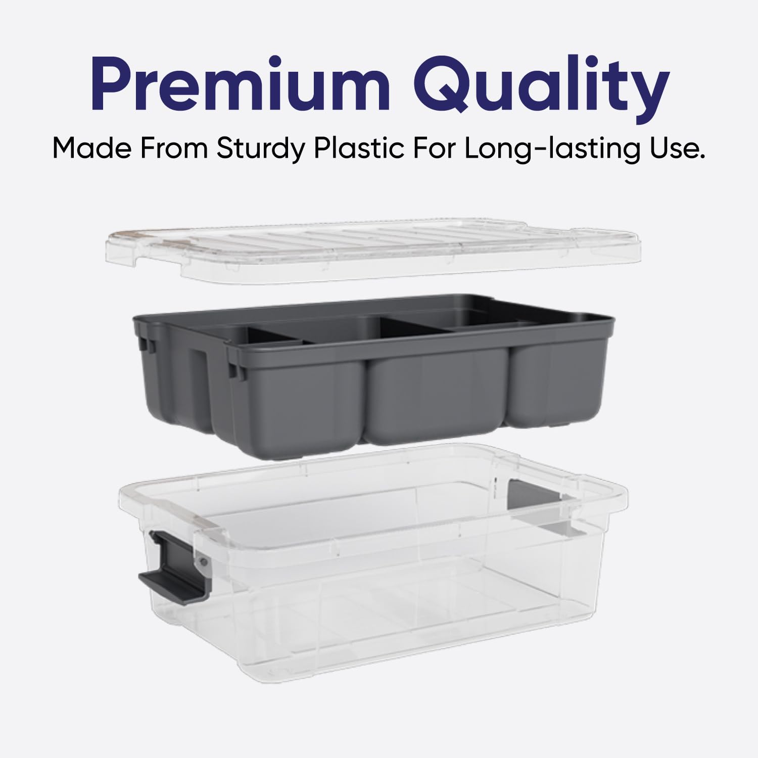 Small Storage Container Organizing Tray for Superio Bin or Drawer Plastic Organize Sewing (3 Count)