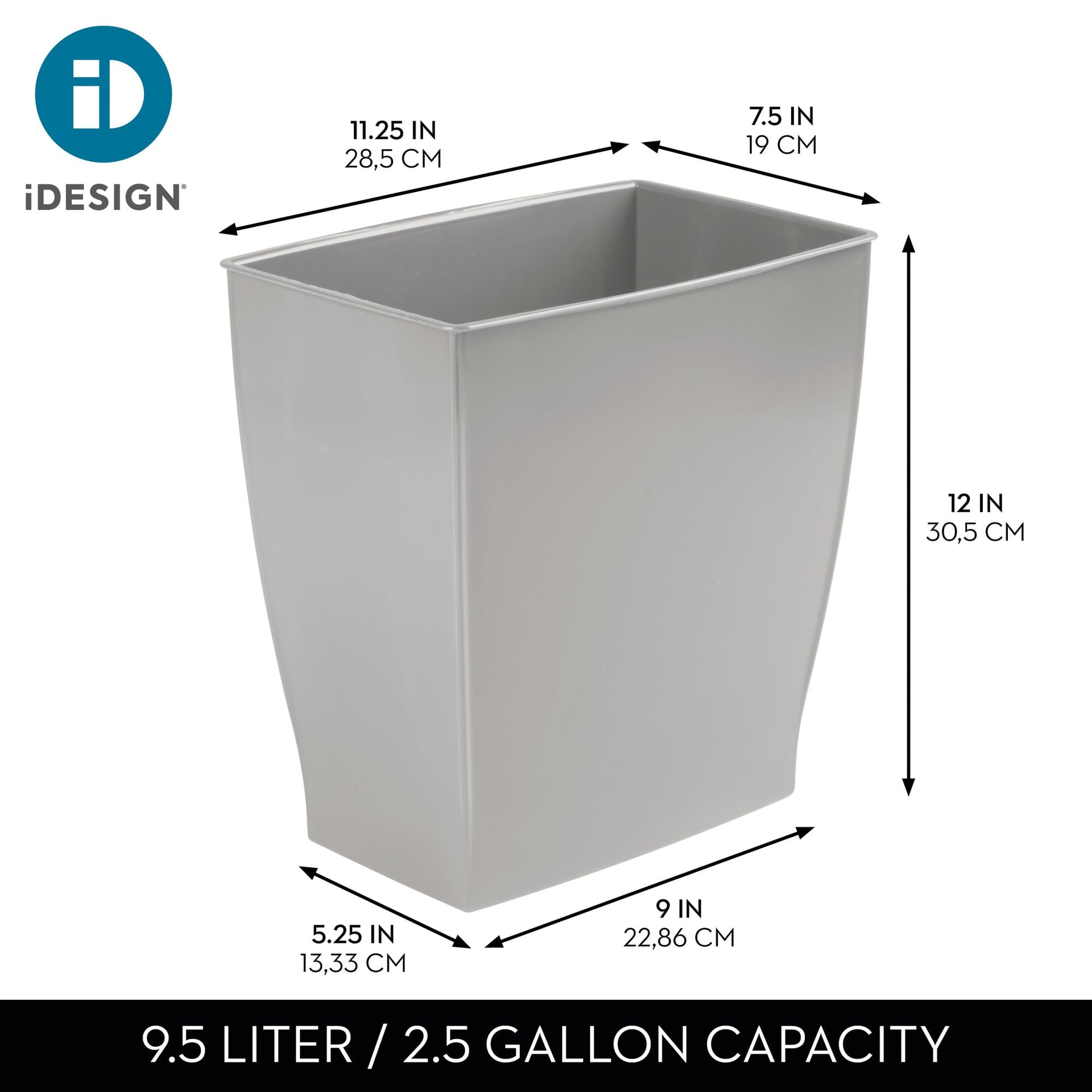 Small Plastic Bathroom Trash Can (2 Count)