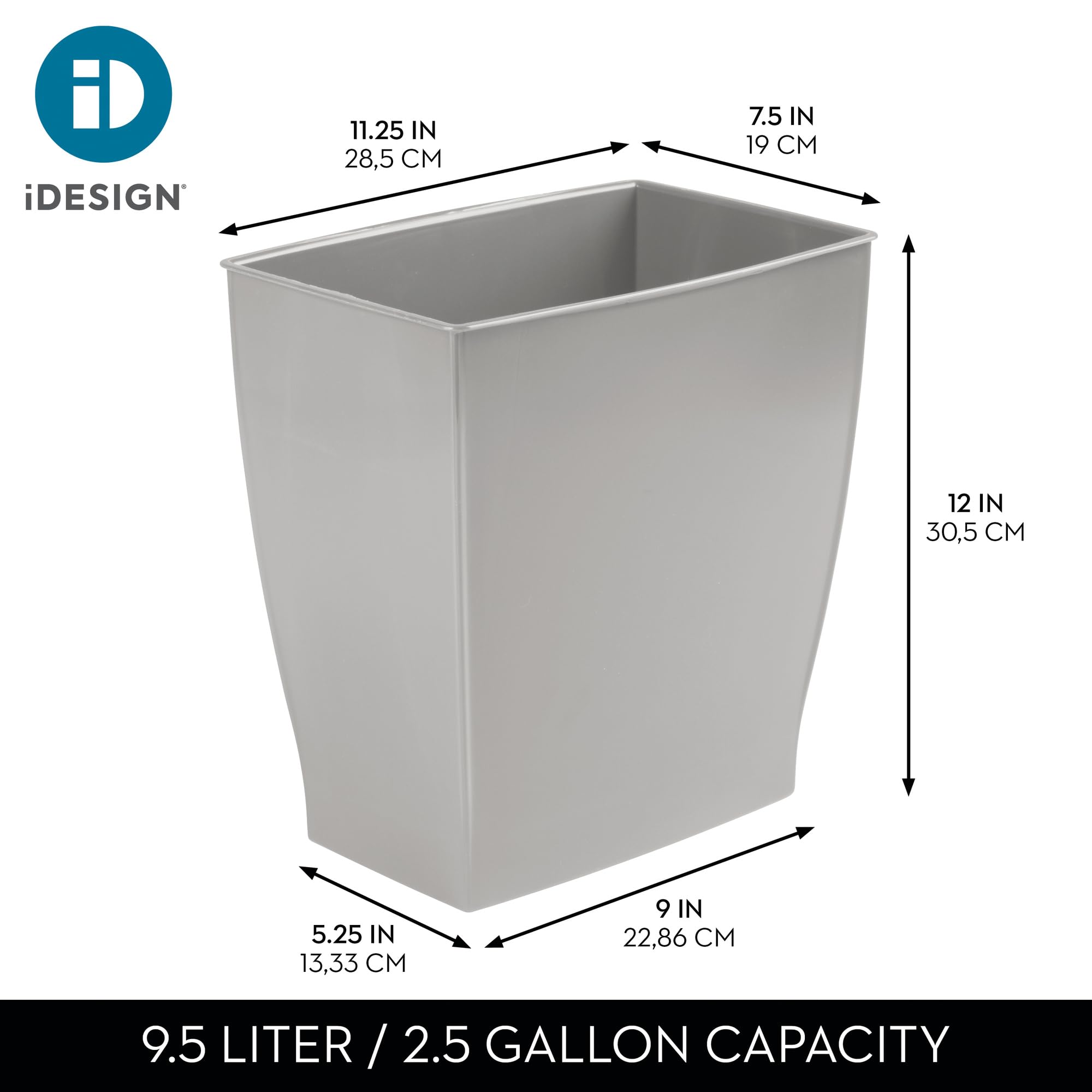 Small Plastic Bathroom Trash Can (2 Count)