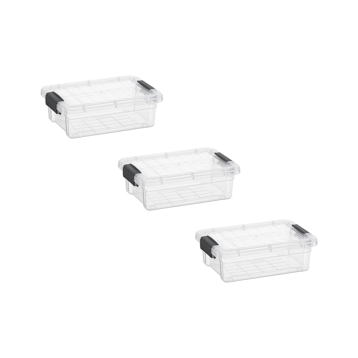 0.7 Quart Mini Clear Plastic Storage Container with Lid (3 Count)