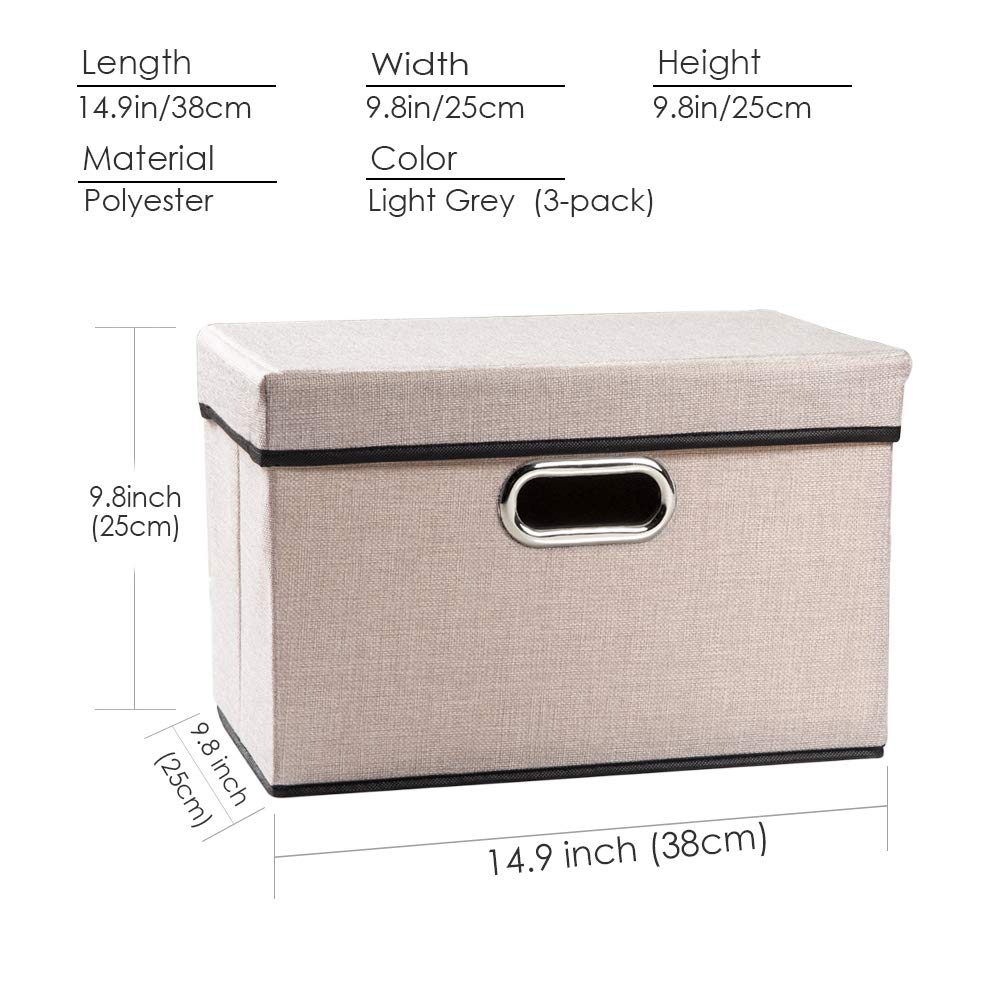 Foldable Storage Bin with Lid [3 (3 Count)