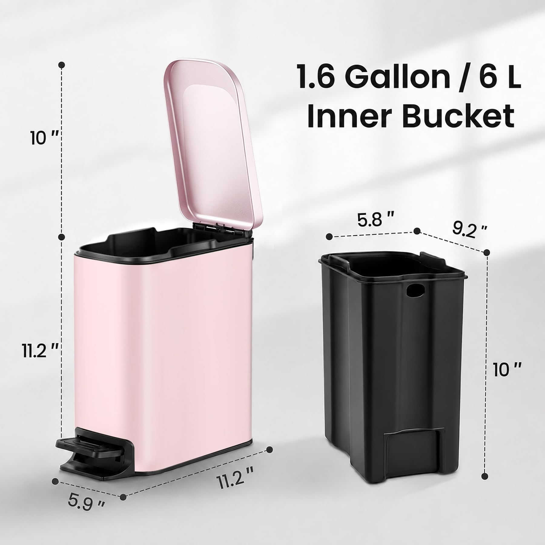 Small Bathroom Trash Can with Lid