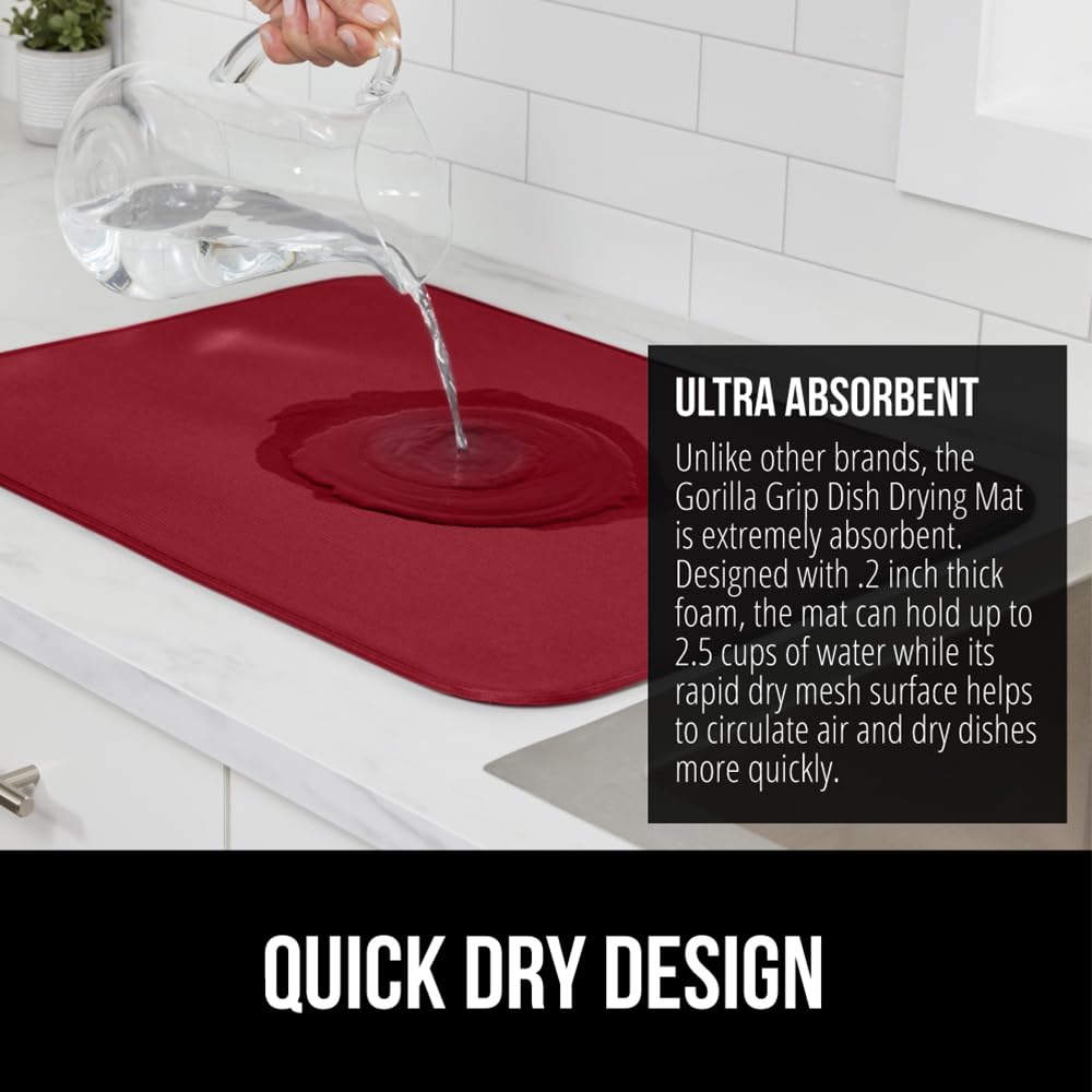 Ultra Water Absorbent Microfiber Dish Drying Mat (2 Count)