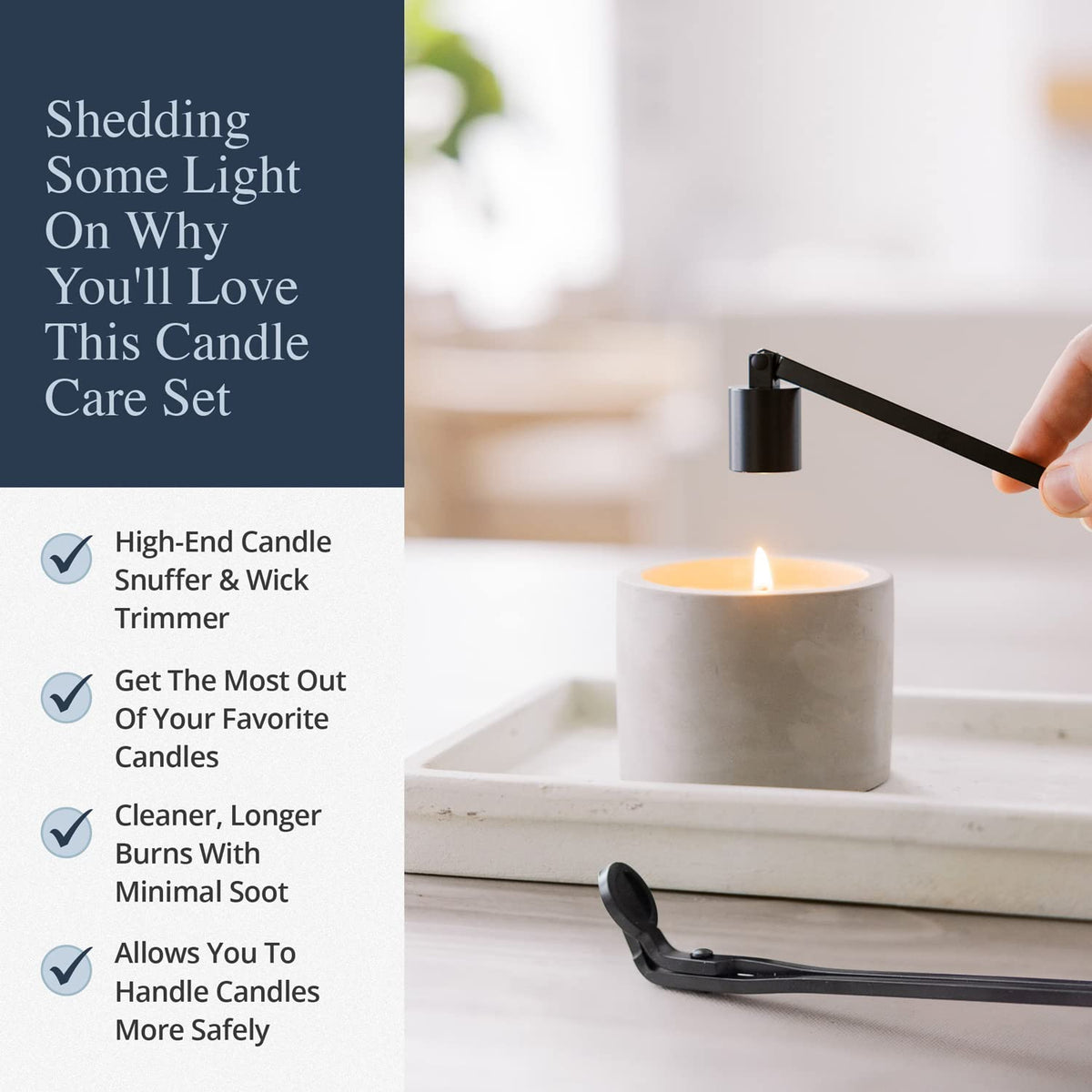 Candle Wick Trimmer and Candle Snuffer Accessory Set