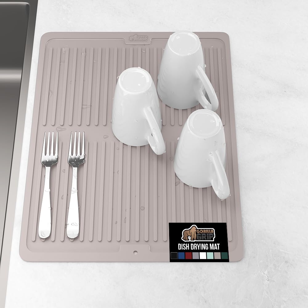 100% BPA Free Patented Silicone Dish Drying Mat for Kitchen Counter