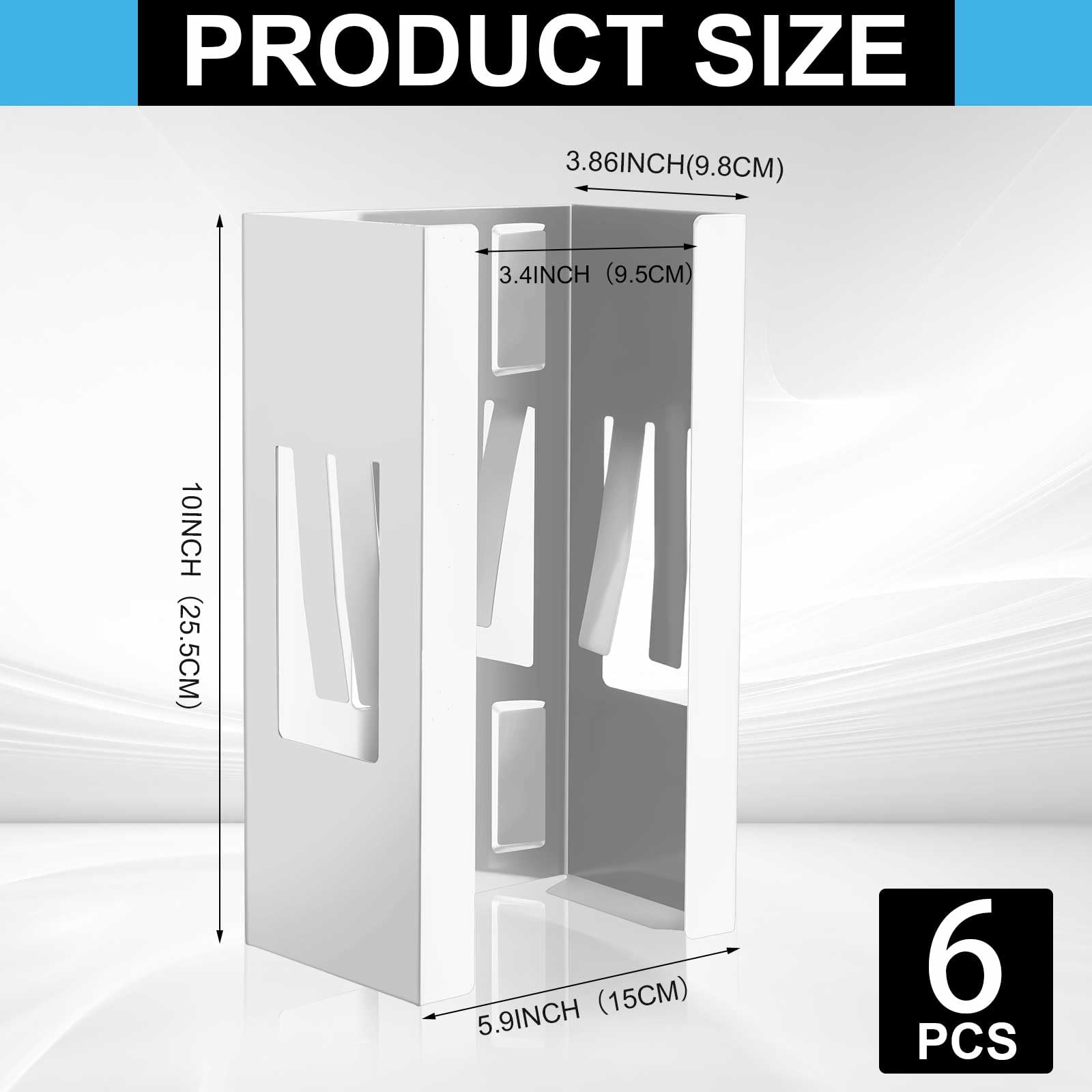6 Pcs Magnetic Glove Dispenser Holders Wall Mount Boxes of Gloves Commercial Quality Towels Wipes Paper Tissue Box Holder Kitchen Fridge Office Workshops Garage Tool Hospital (6 Count)