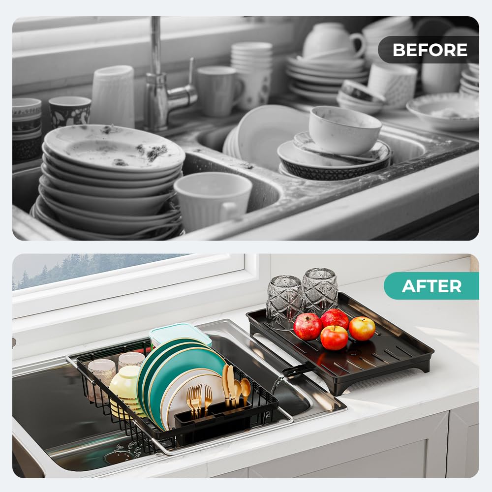 Small Dish Drying Rack in Sink